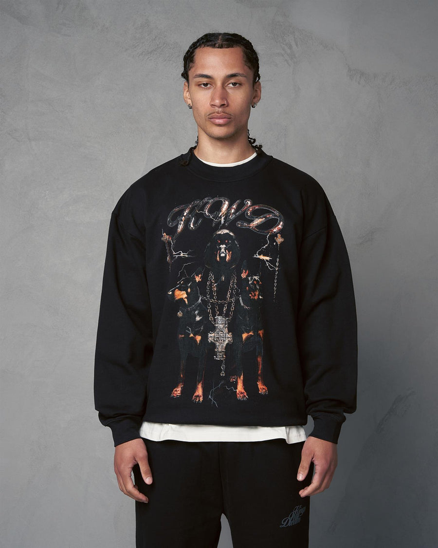 Mens Studio Dogs of Sin Crew Sweat Black