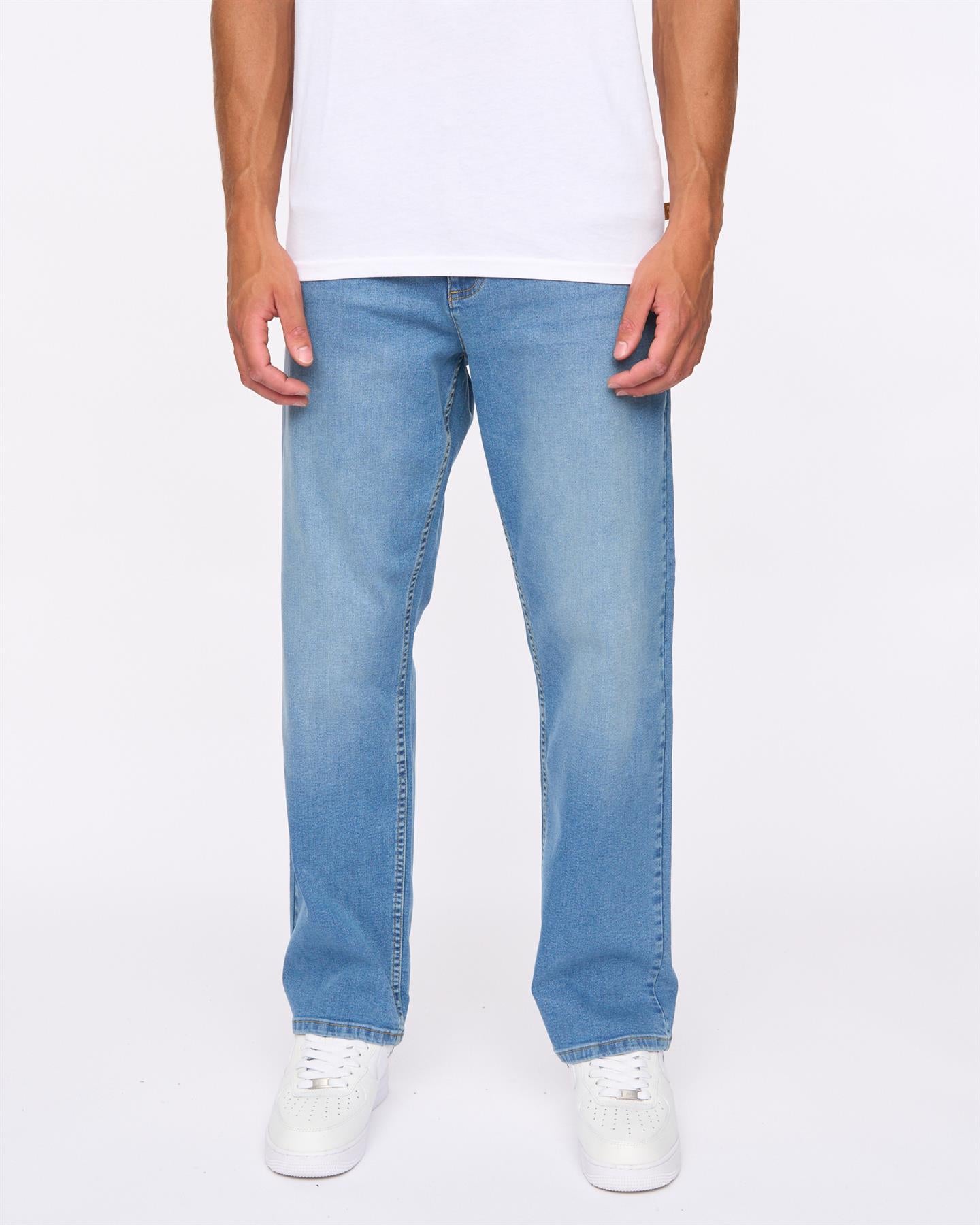 Mens Rushawn Relaxed Fit Jeans Light Wash