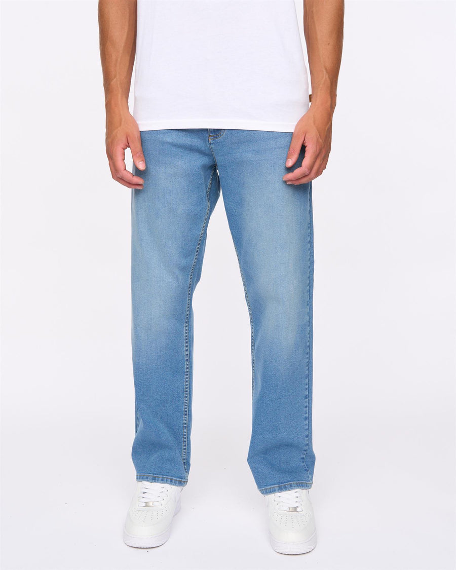 Mens Rushawn Relaxed Fit Jeans Light Wash