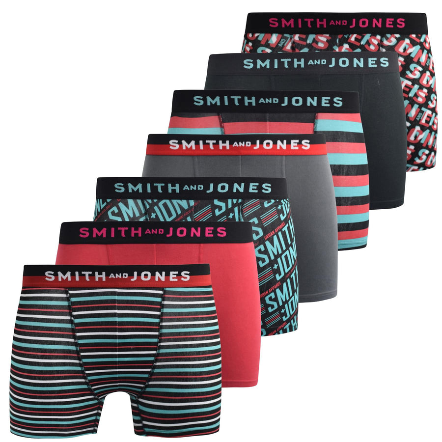 Men's Red Taden Boxers 7pk Assorted