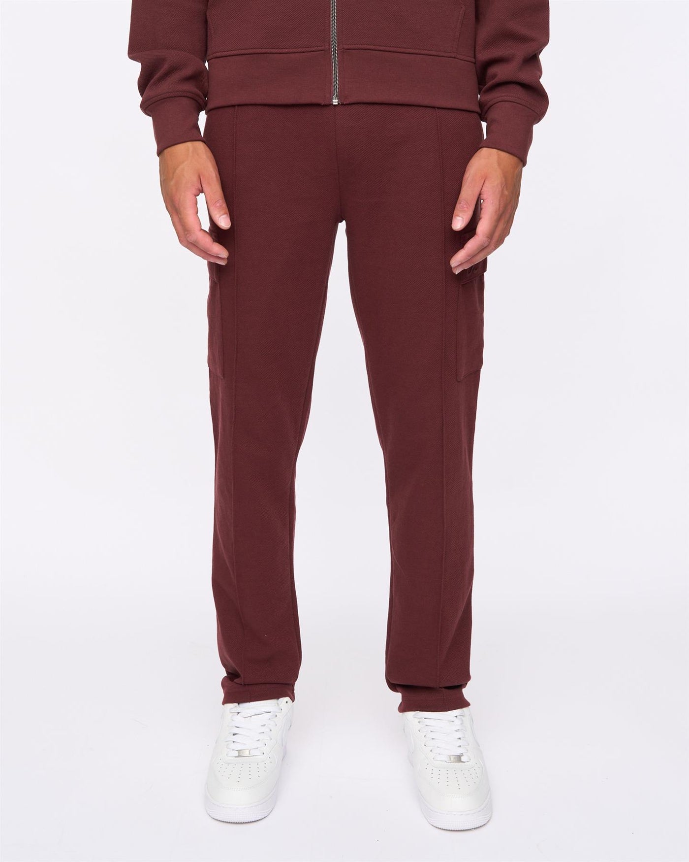 Mens Slellmoore 1/4 Zip Hoodie & Optimus Combat Joggers Set Wine