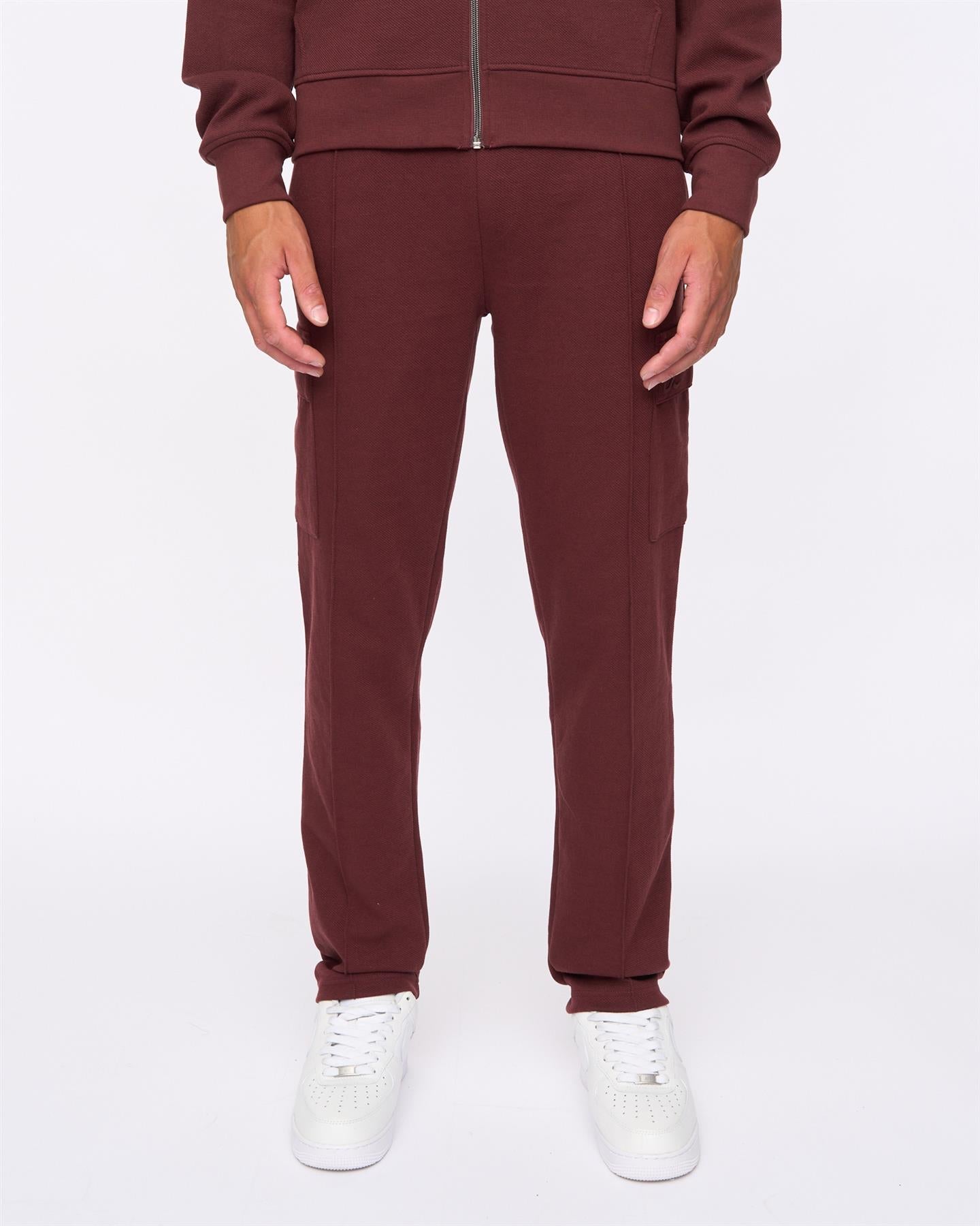 Mens Slellmoore 1/4 Zip Hoodie & Optimus Combat Joggers Set Wine