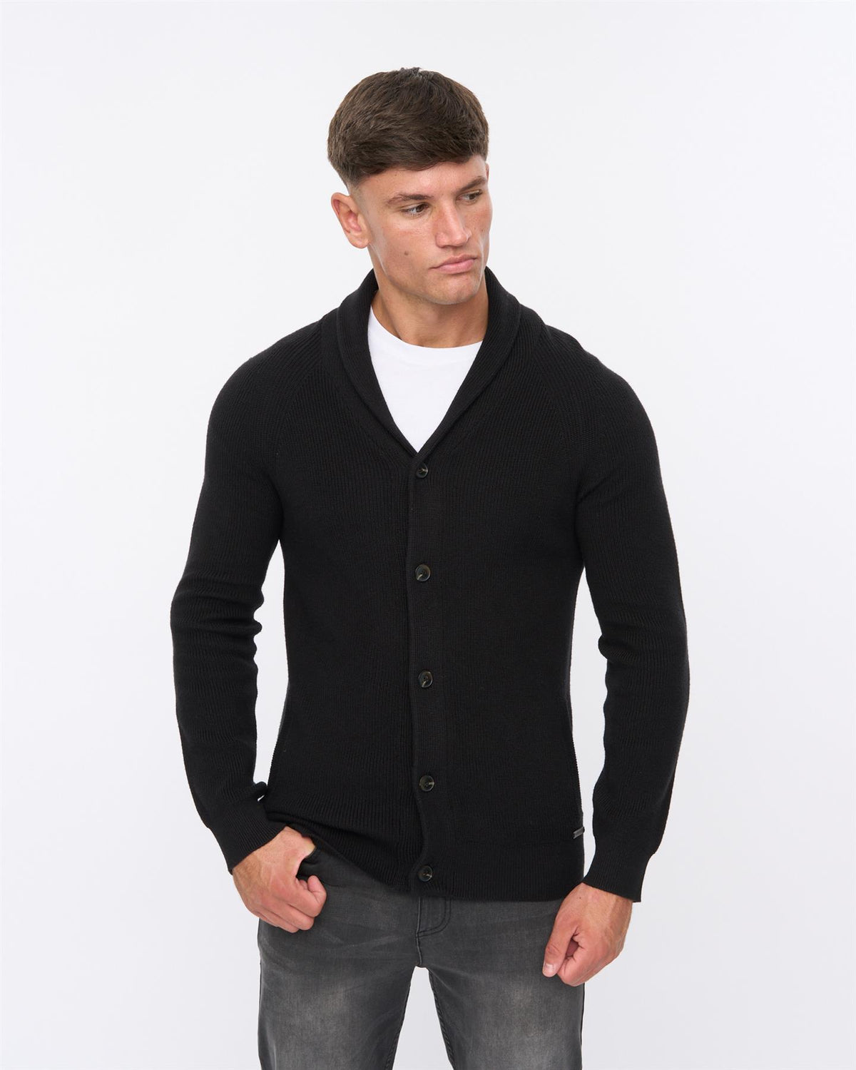 Mens Venosa Shawl Cardigan Black