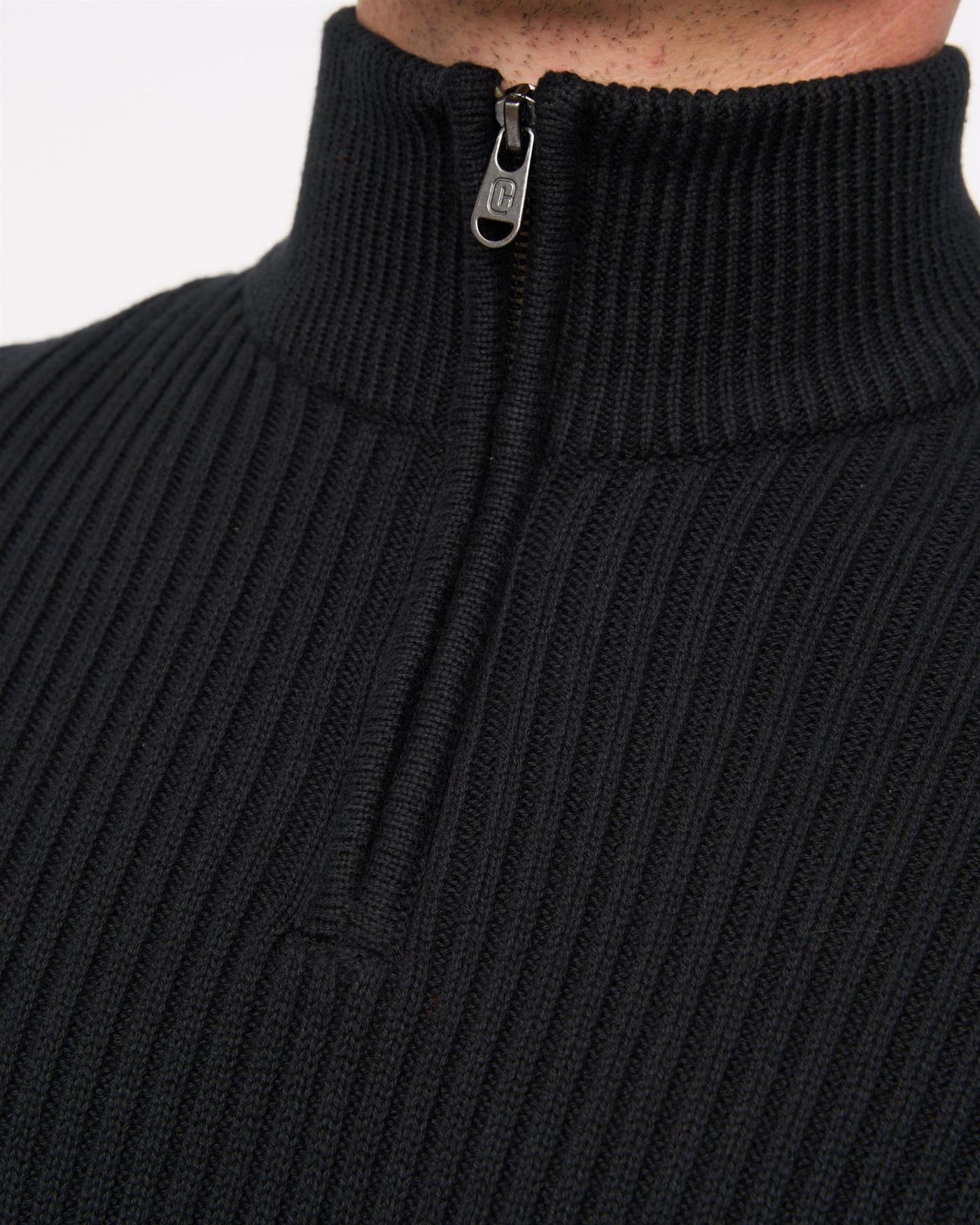 Mens Havaline 1/4 Zip Knit Black