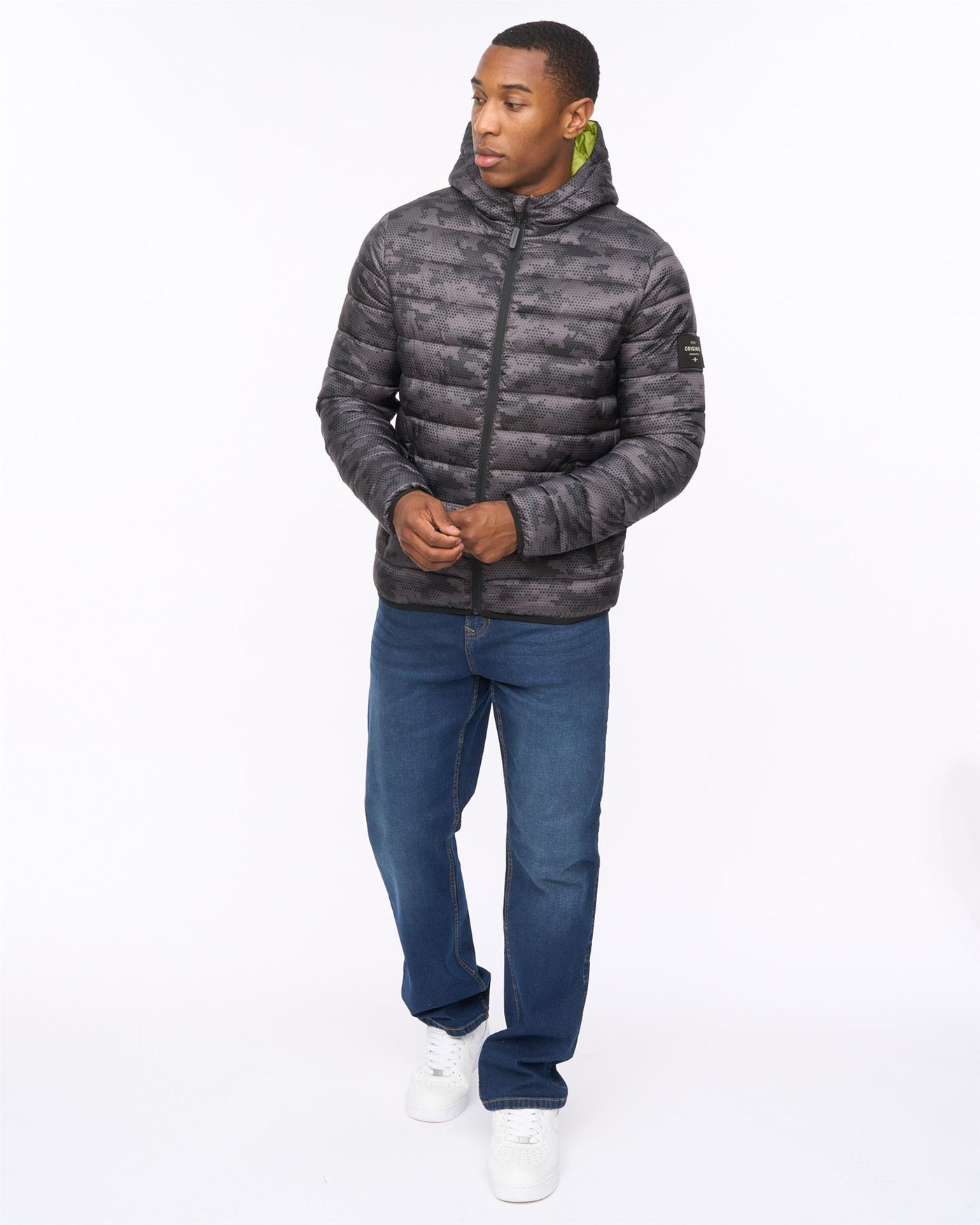 Mens Gattering Jacket Charcoal Camo