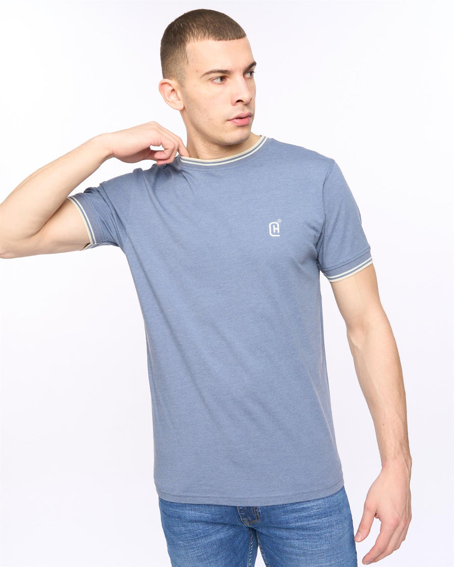 Mens Deuxtip T-Shirt China Blue Marl