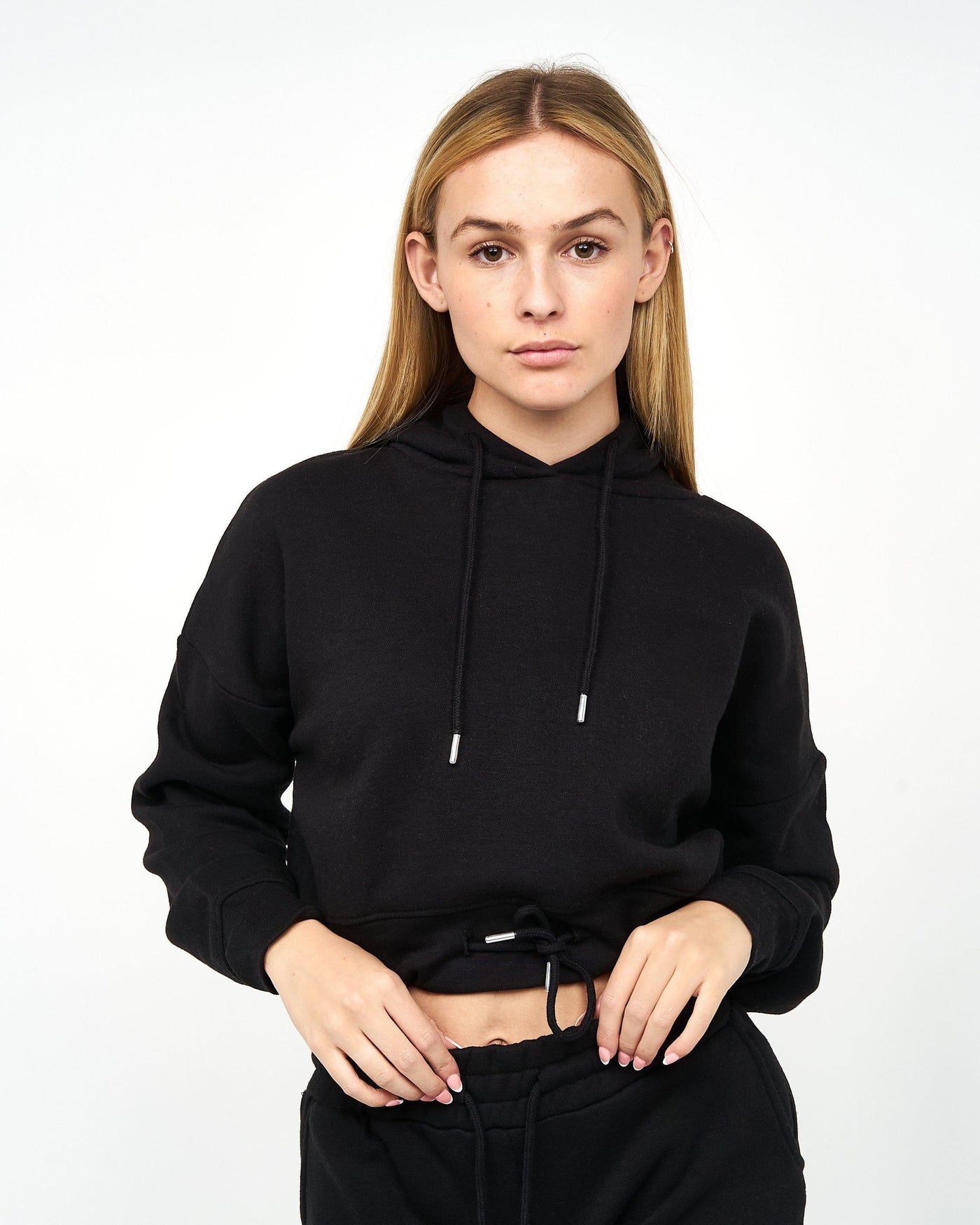 Womens Danica 2 Crop Hoodie Black