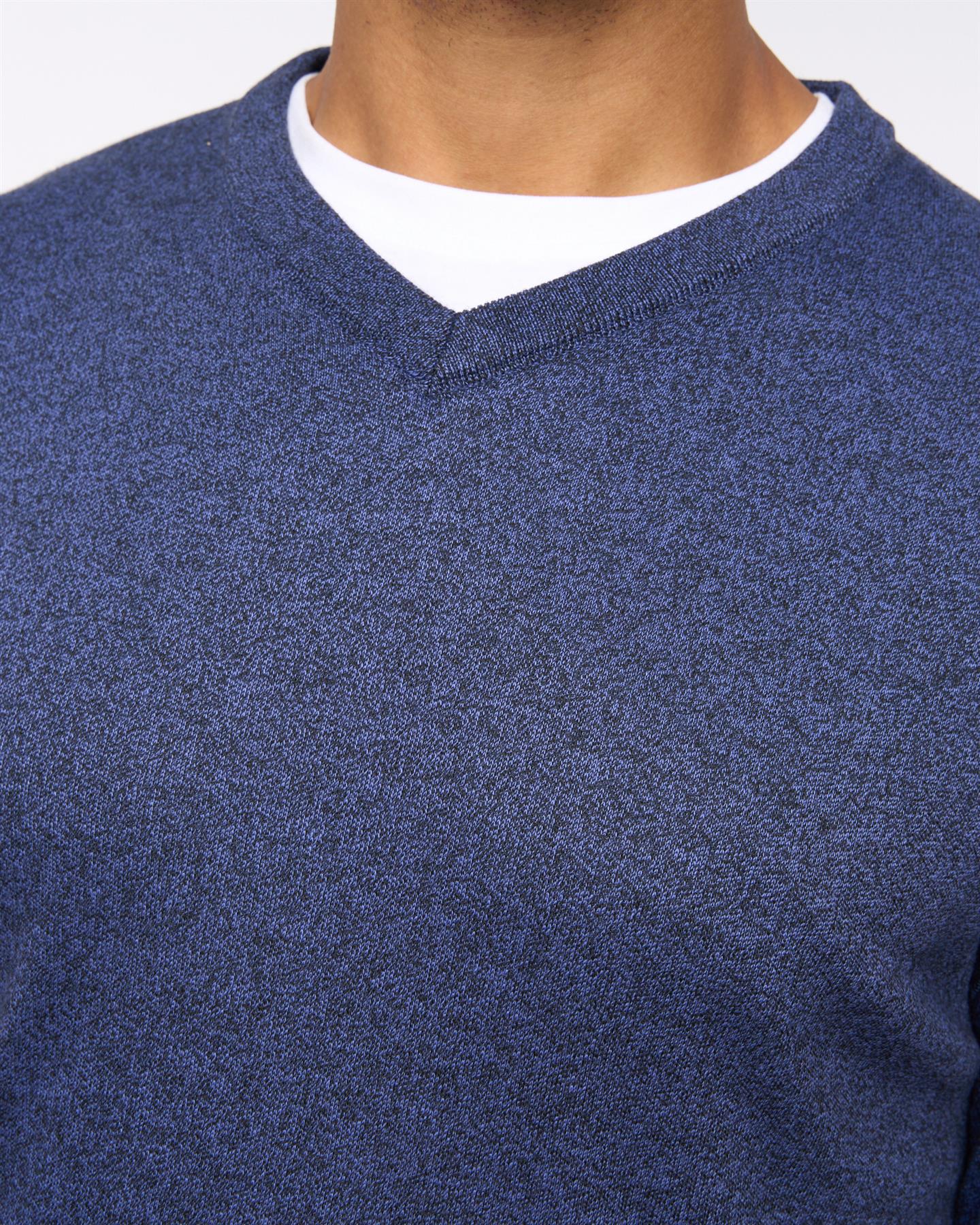 Tinworth V-Neck Jumper Navy Marl