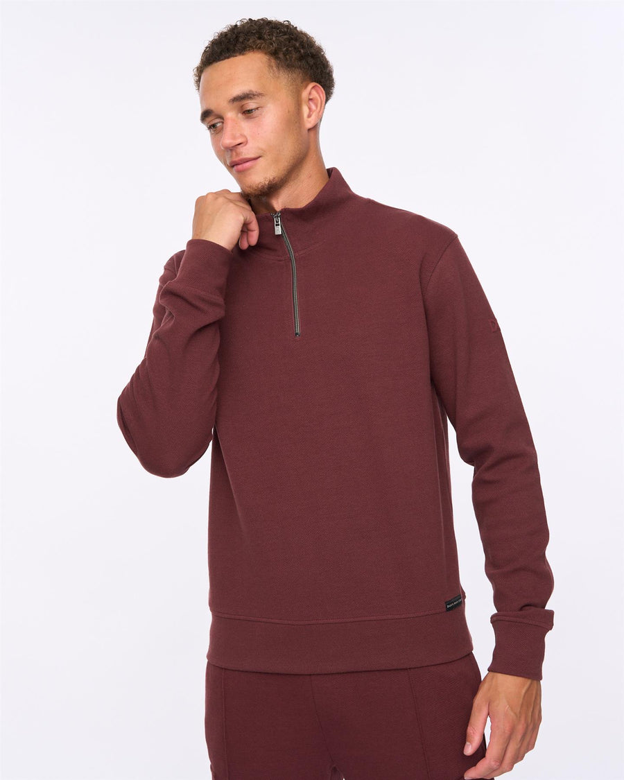 Mens Slellmoore 1/4 Zip Hoodie Wine