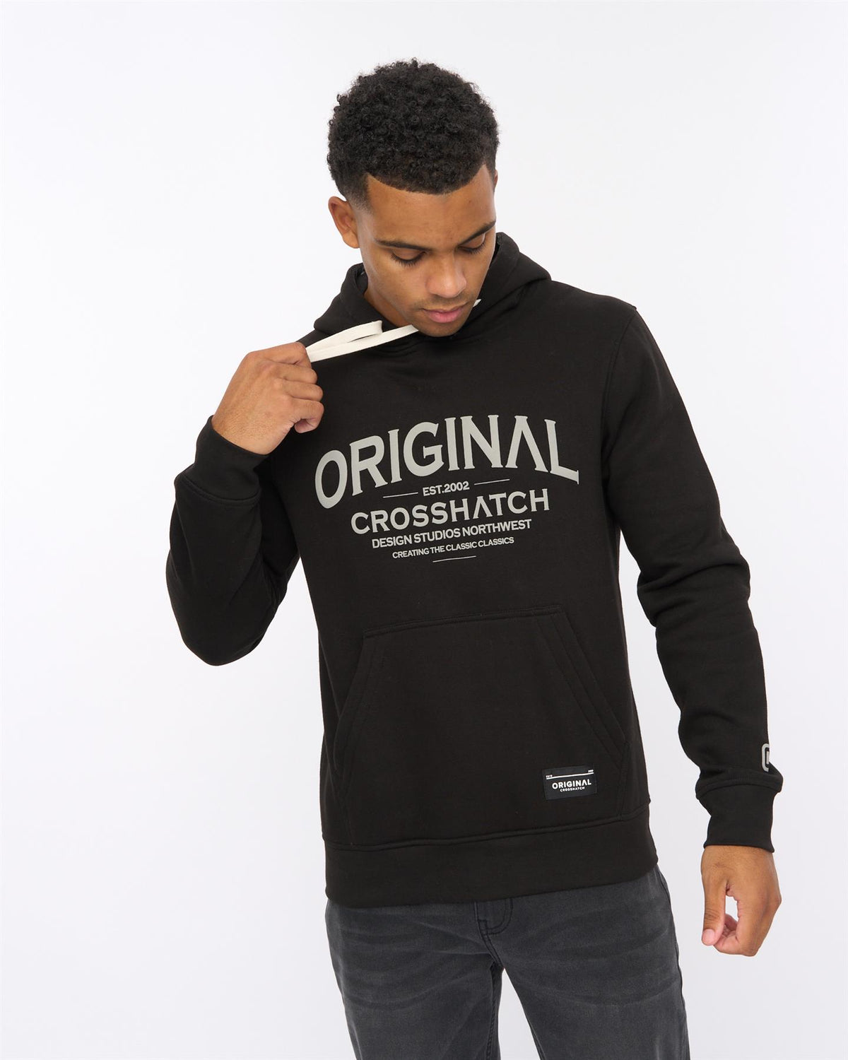 Mens Vintarge Hoodie Black
