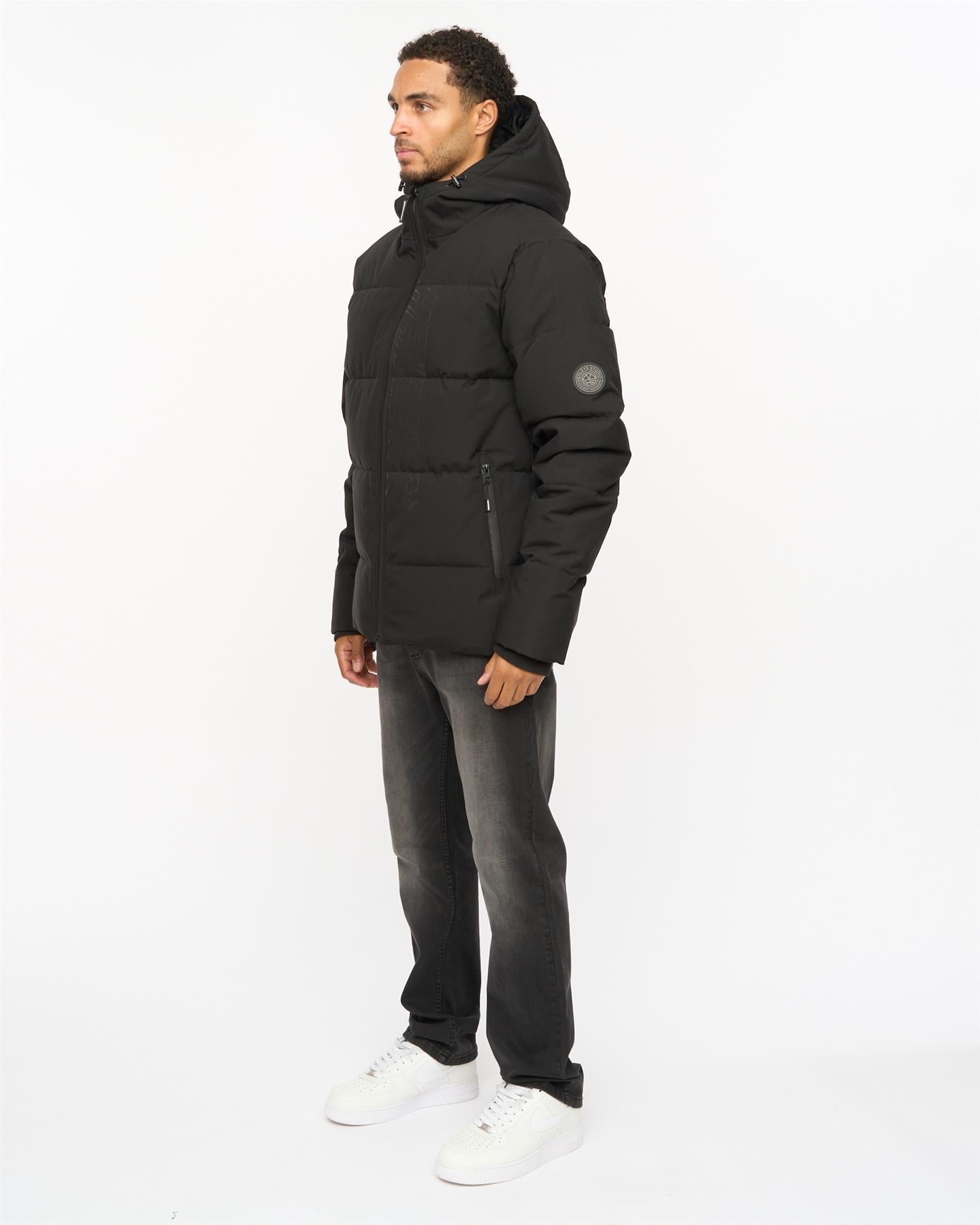 Mens System Ski Puffer Jacket Black