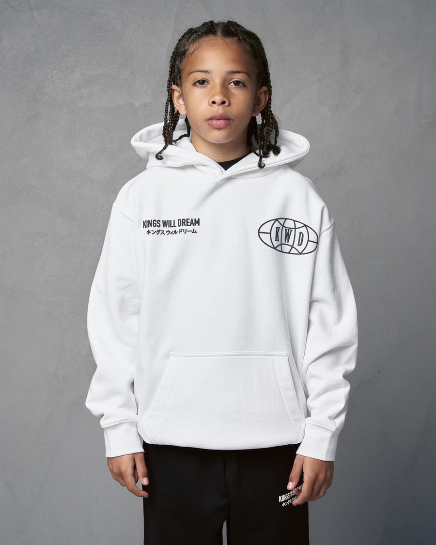 Kids Boys Studio Duo Line Hoodie Optic White