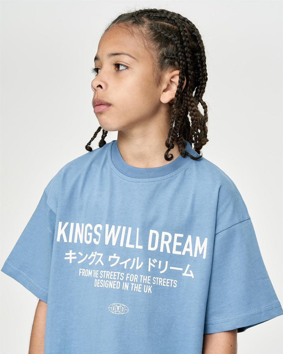 Kids Boys Studio Stacked T-Shirt Blue