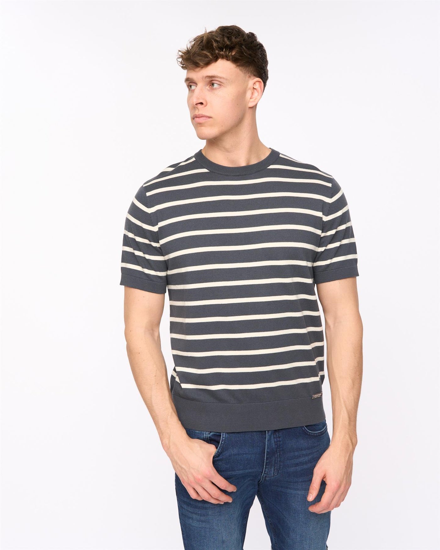 Mens Norwell Knit T-Shirt Slate Blue