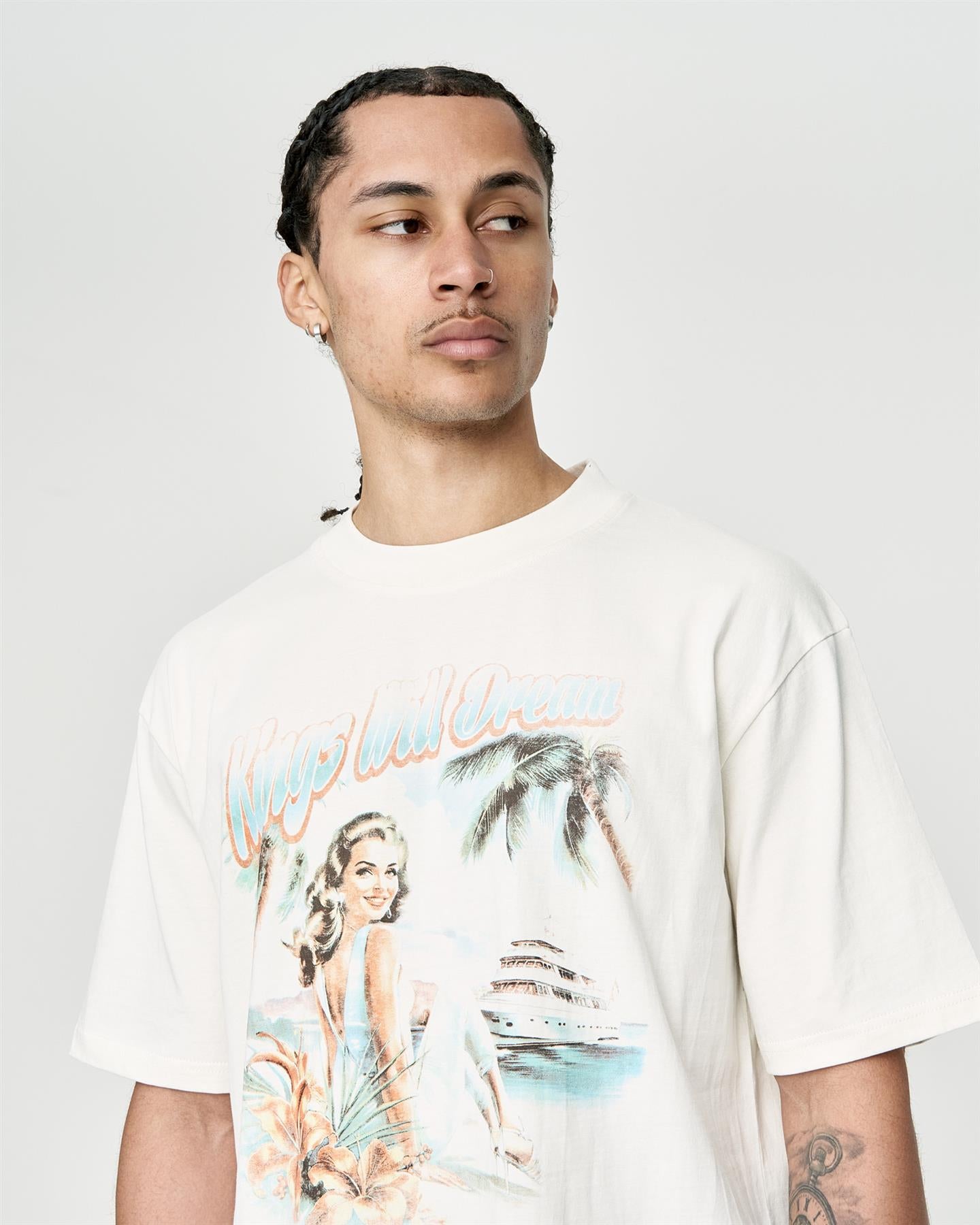 Mens Studio Paradise Island T-Shirt White