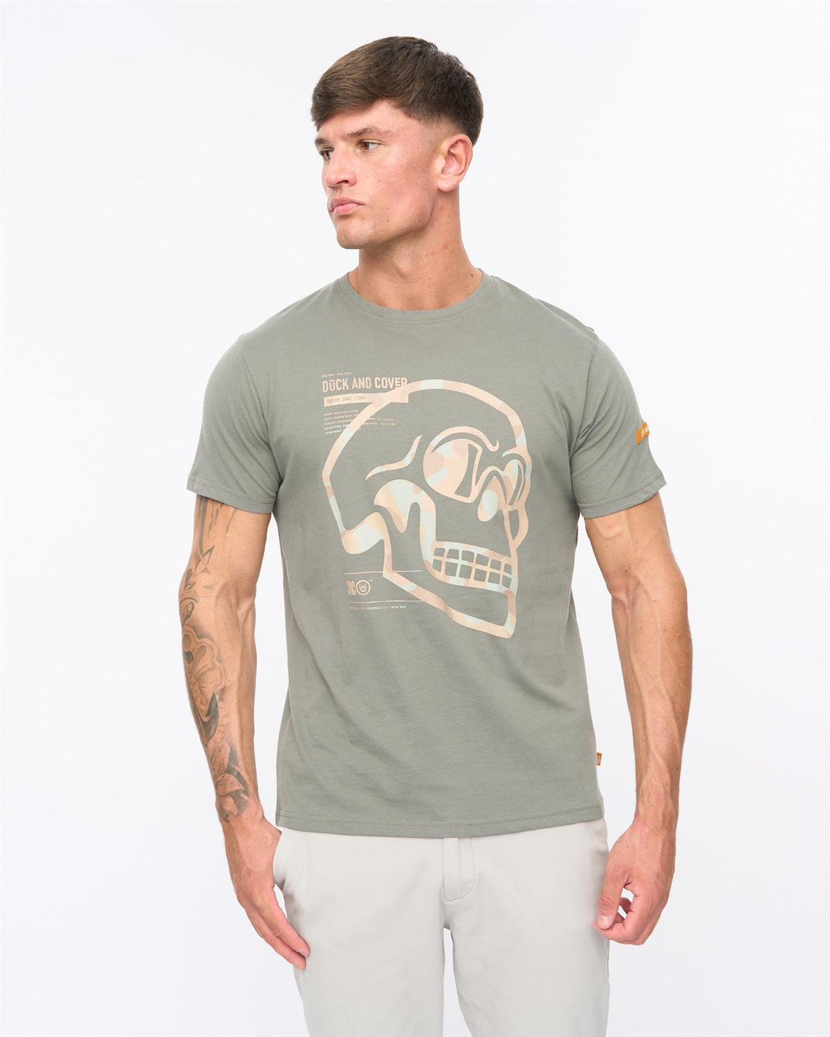 Mens Skullmatic T-Shirt Dark Olive