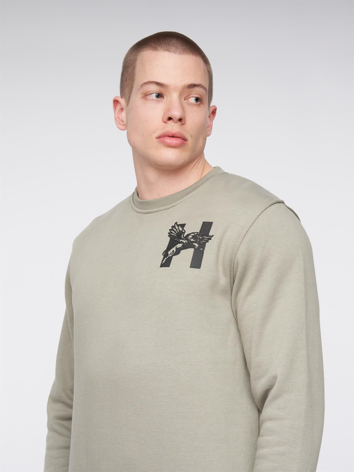 Mens Moorehen Crew Sweat Dusty Blue