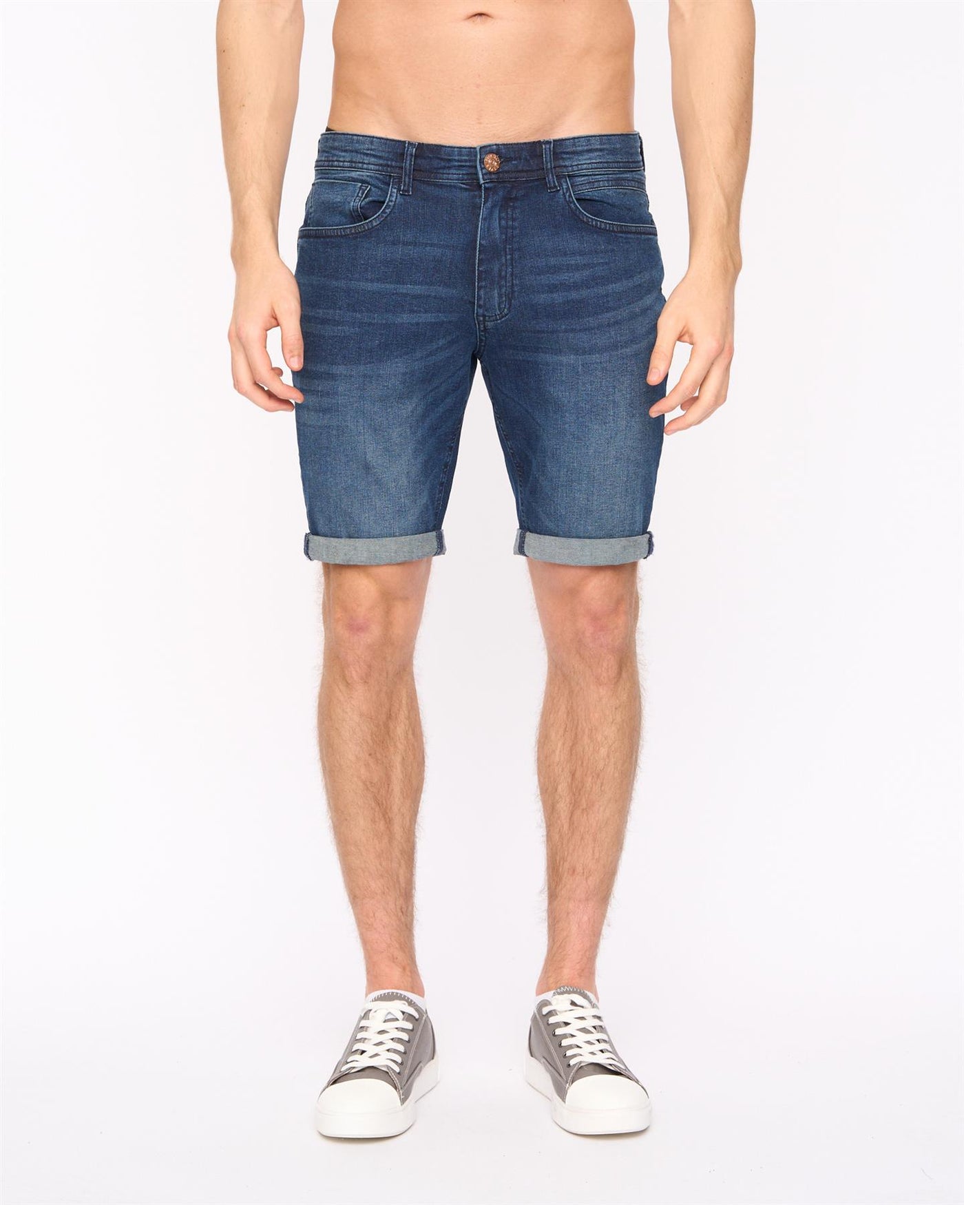 Duck and Cover Mens Zeki Shorts Dark Wash