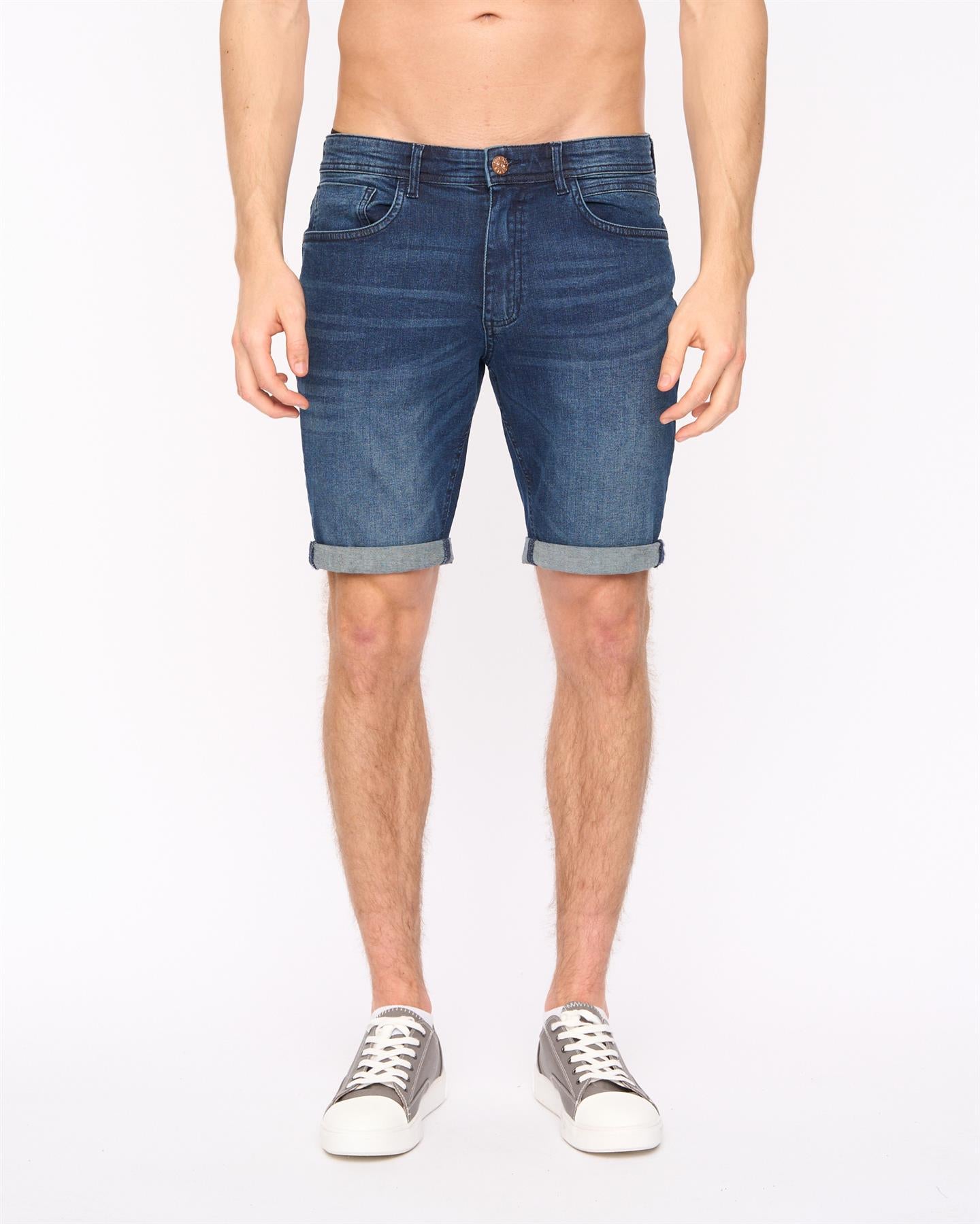 Duck and Cover Mens Zeki Shorts Dark Wash