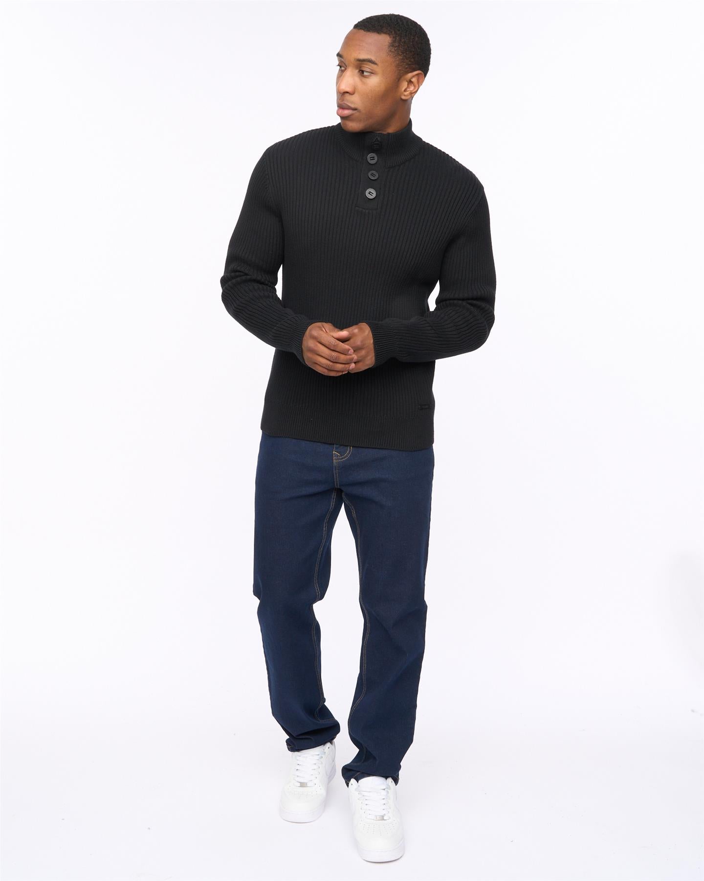 Mens Wellburys Chunky Knit Black