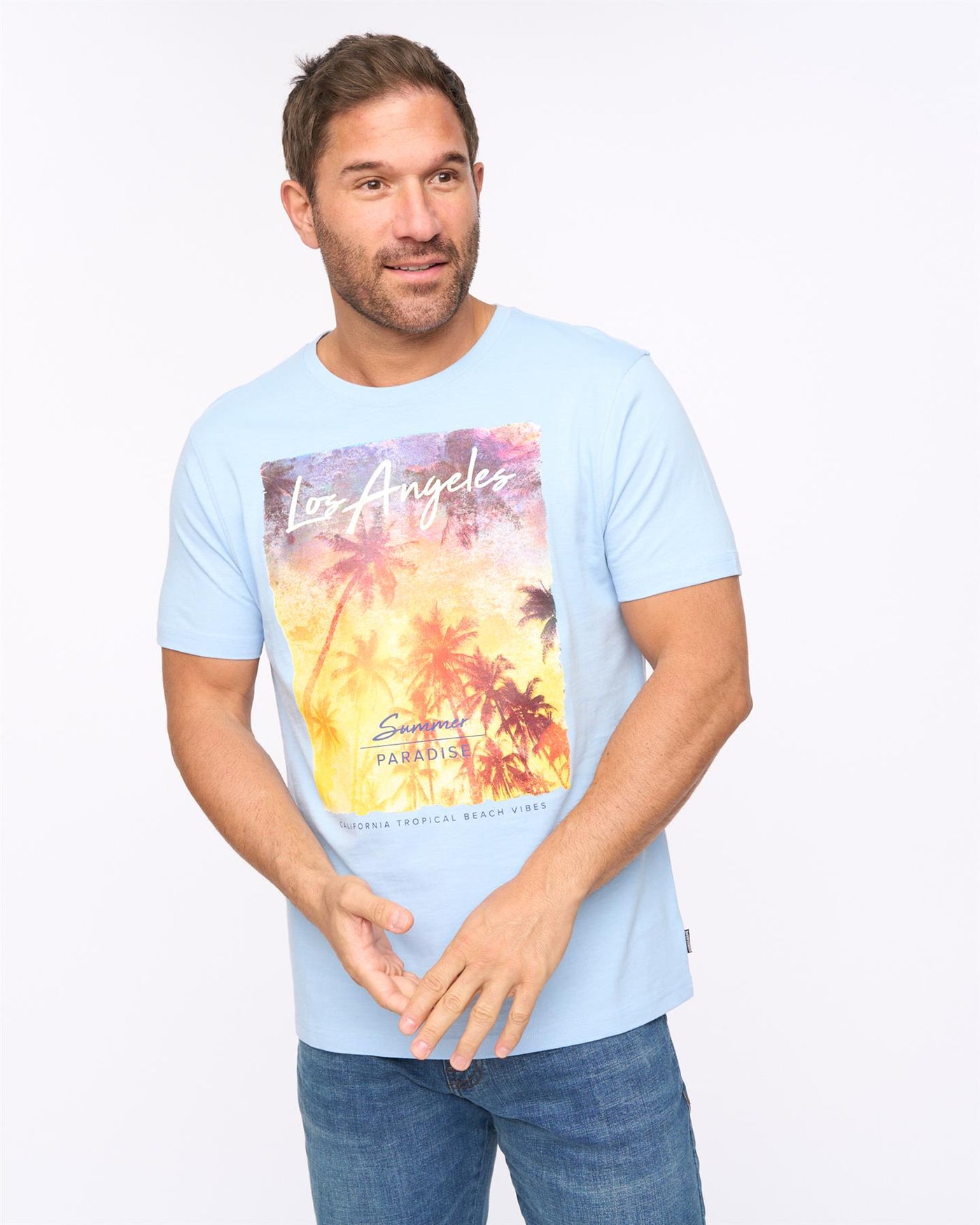 Mens Lepalmz T-Shirt Light Blue