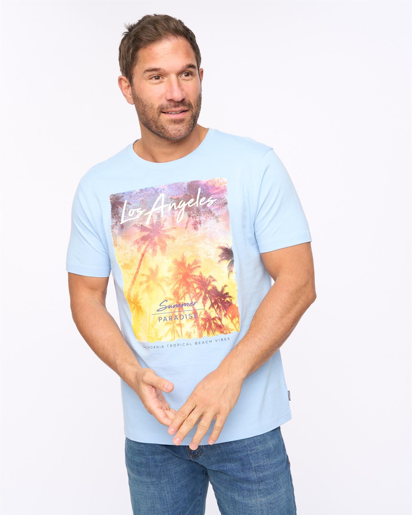 Mens Lepalmz T-Shirt Light Blue