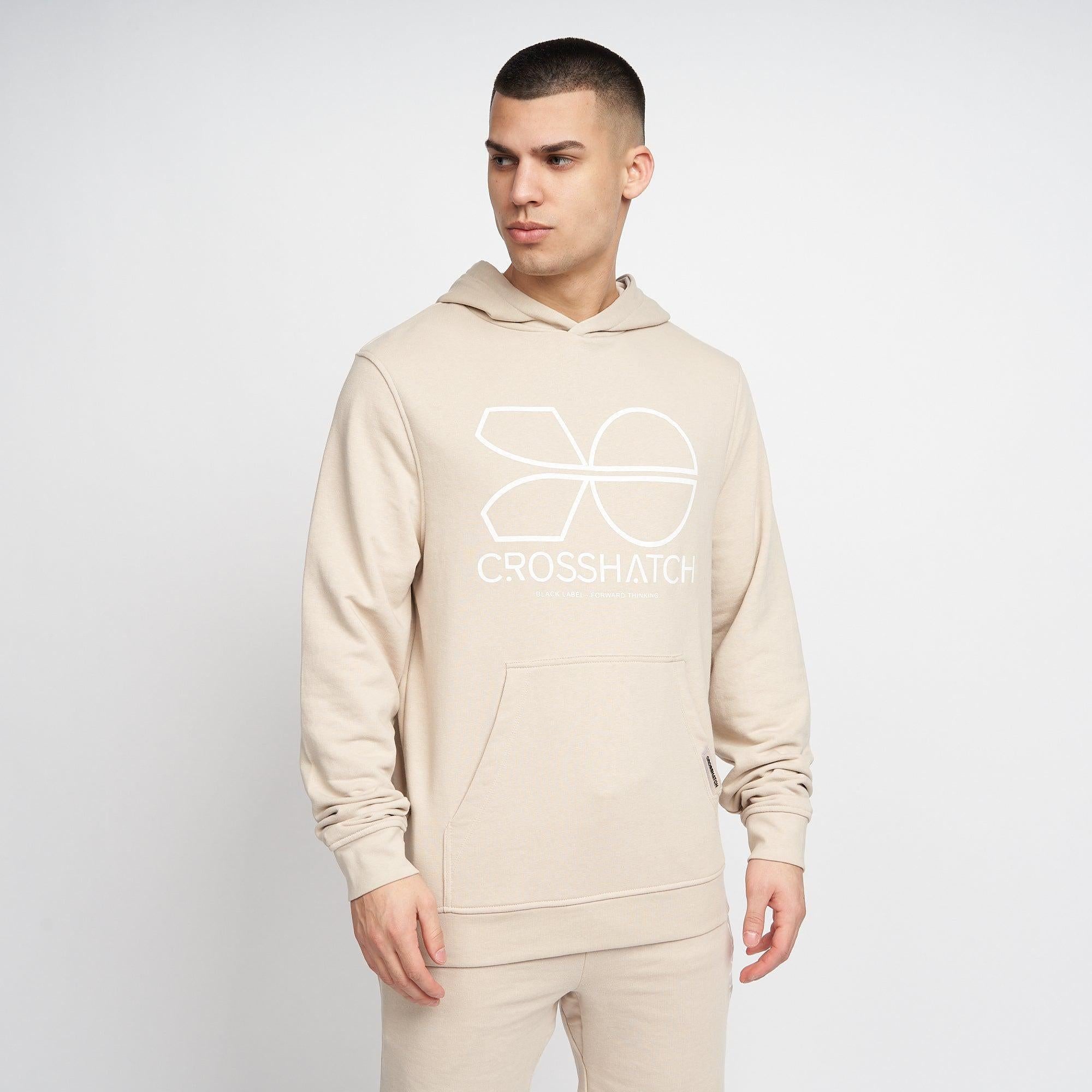 Crosshatch Mens Zieman Hoodie Stone
