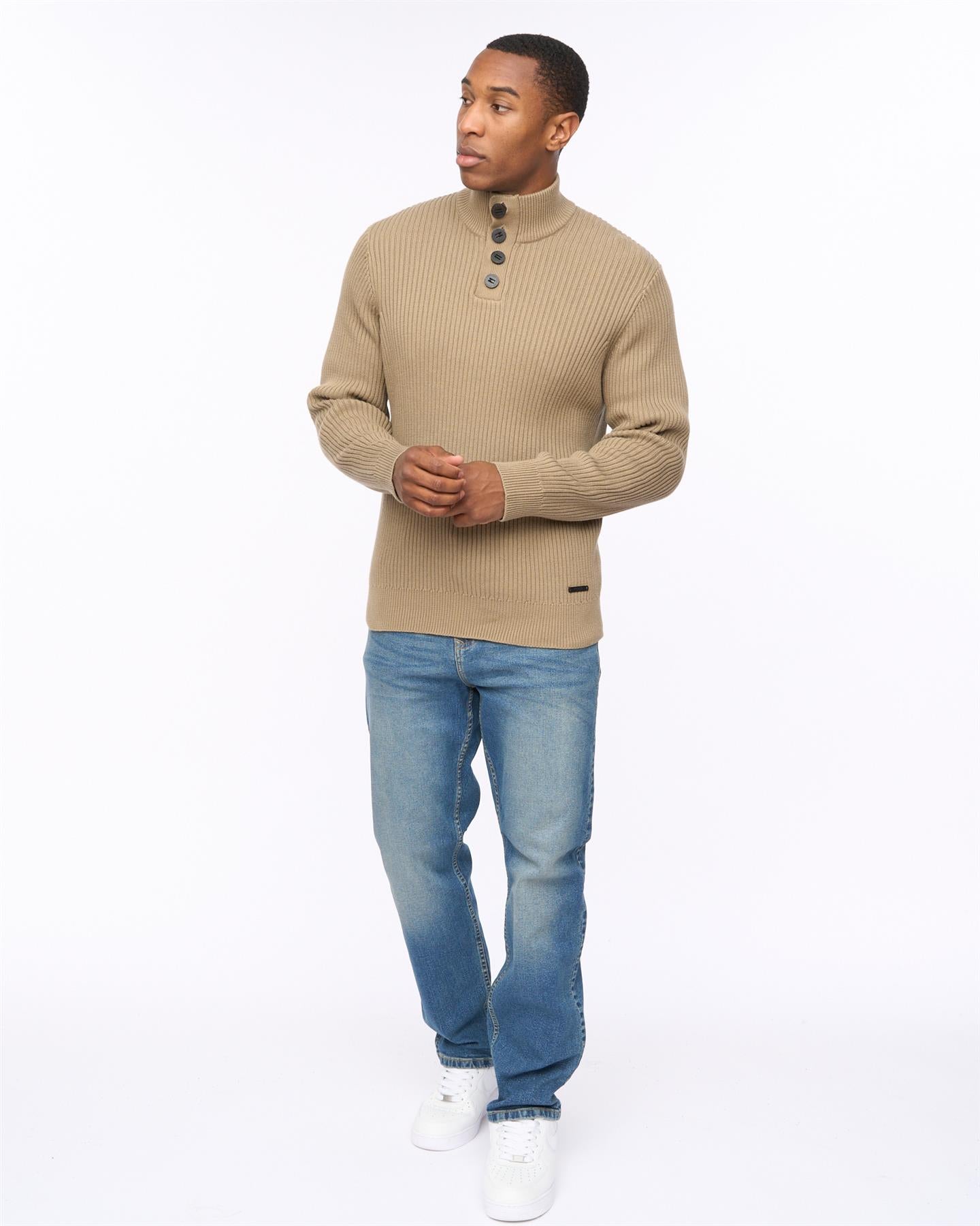 Mens Wellburys Chunky Knit Taupe