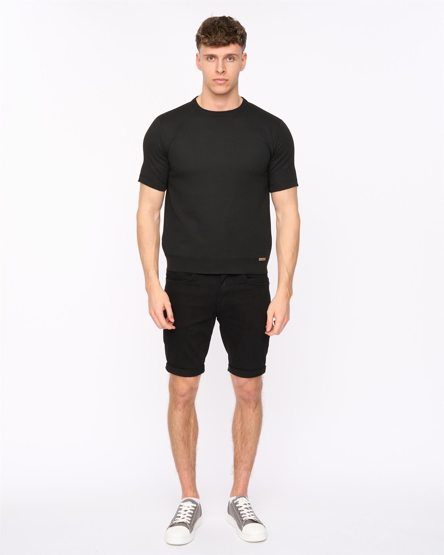 Mens Marvela Knit T-Shirt Black