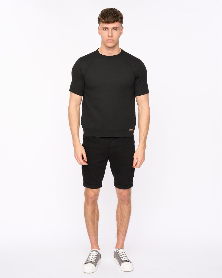 Mens Marvela Knit T-Shirt Black