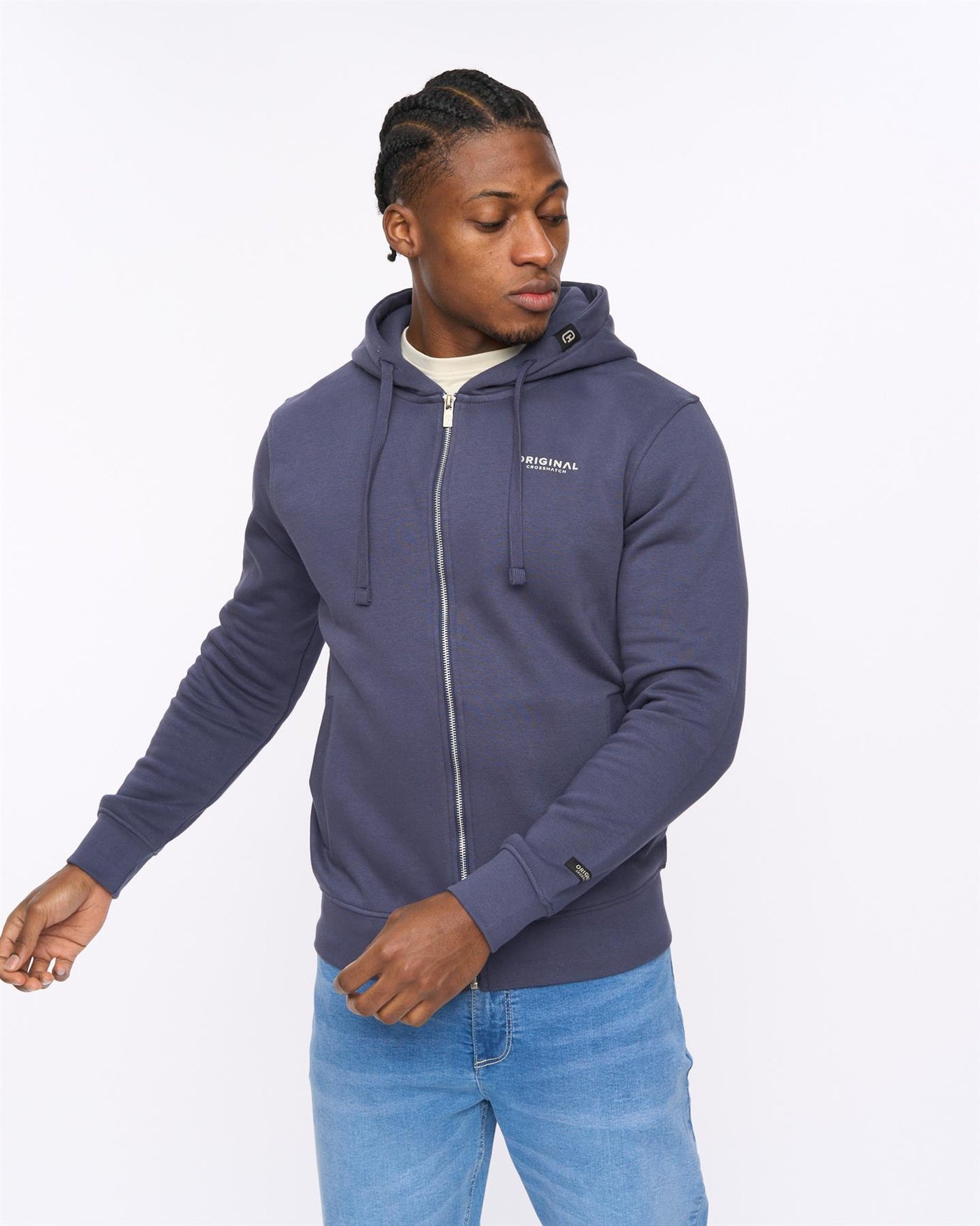 Mens Allmoor Zip Thru Hoodie Navy