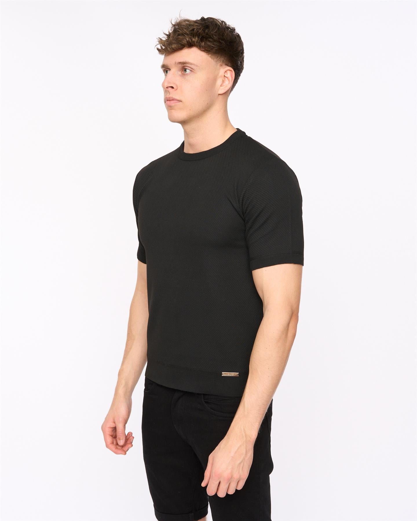 Mens Marvela Knit T-Shirt Black