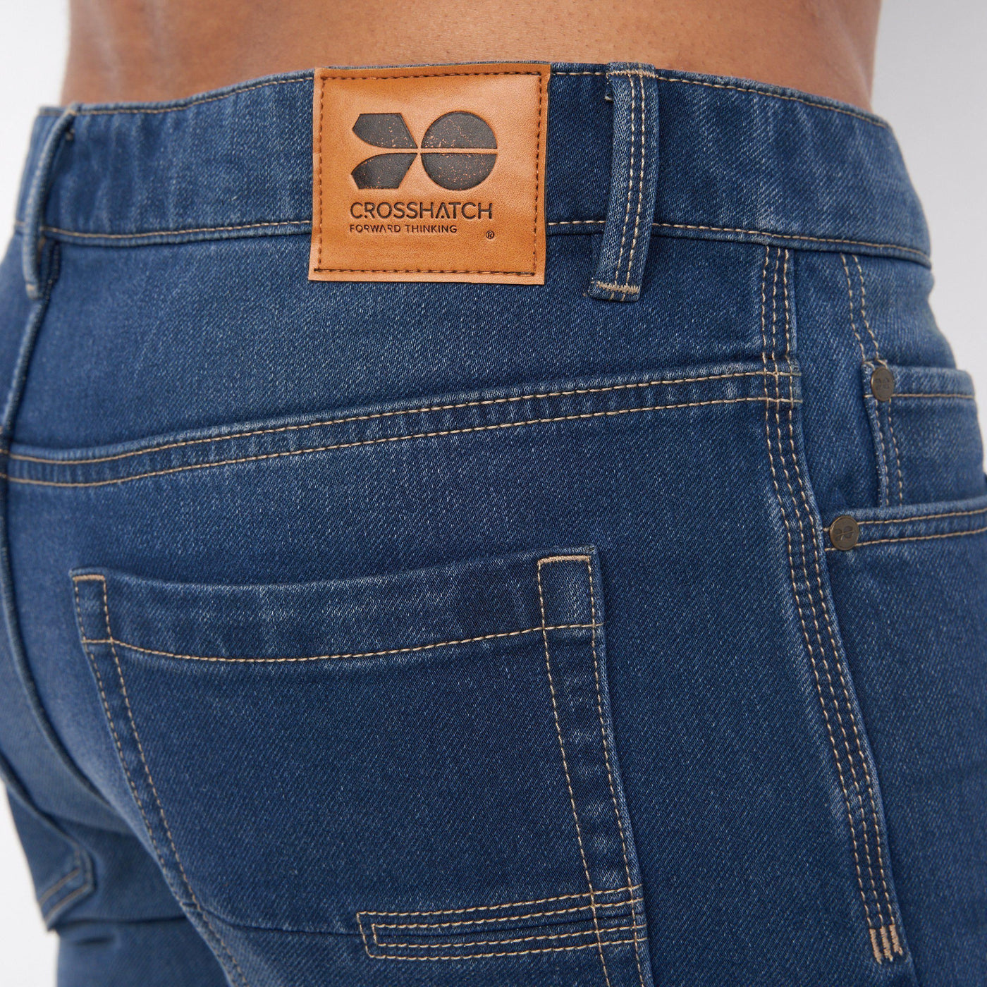 Crosshatch Mens Lampoons Slim Fit Jeans Stone Wash