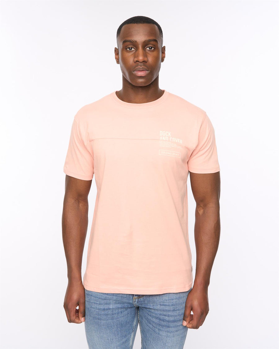 Mens Seamtext T-Shirt Coral