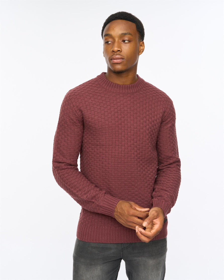 Mens Matera Textured Knit Raisin
