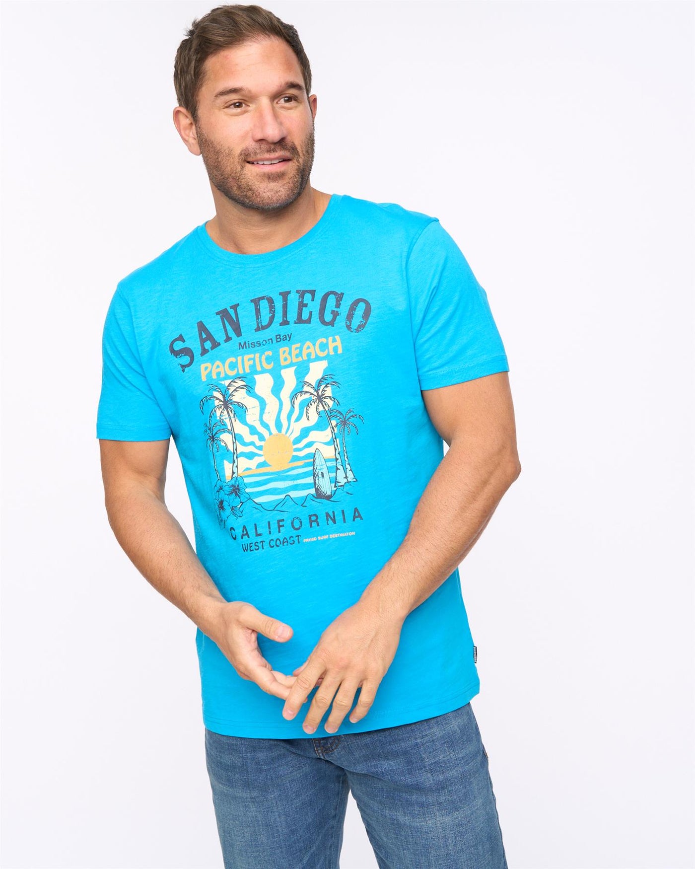 Mens Sandico T-Shirt Turquoise
