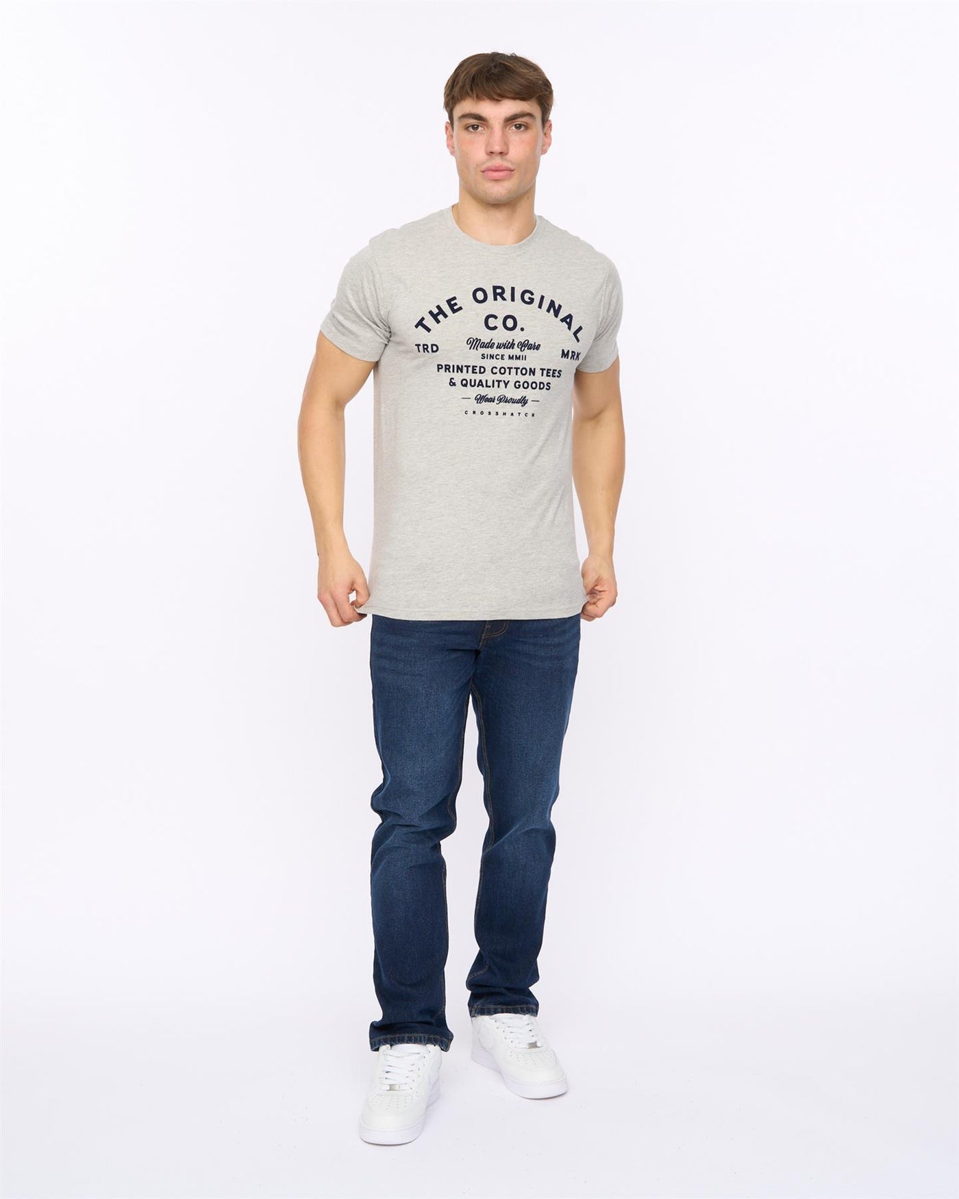 Mens Shoptown T-Shirt Grey Marl
