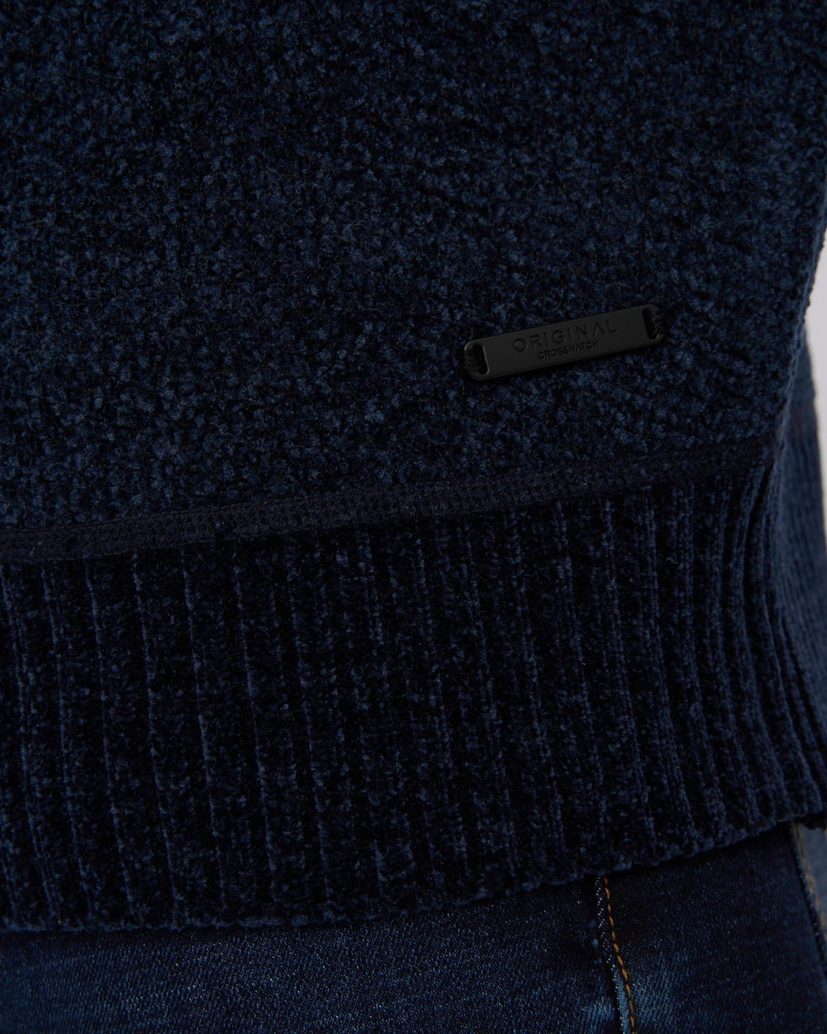 Mens Roundall Chenille Knit Navy