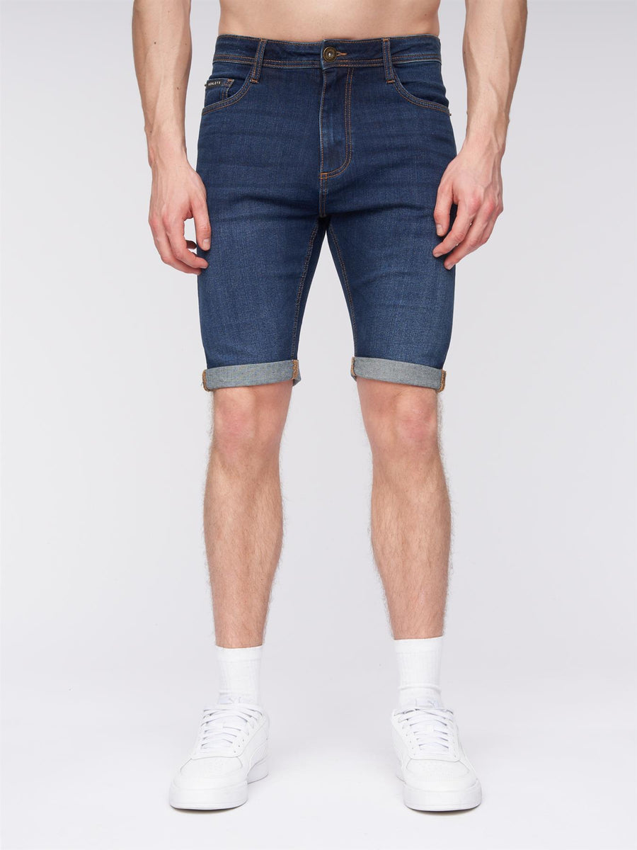 Mens Flex Denim Shorts Dark Wash