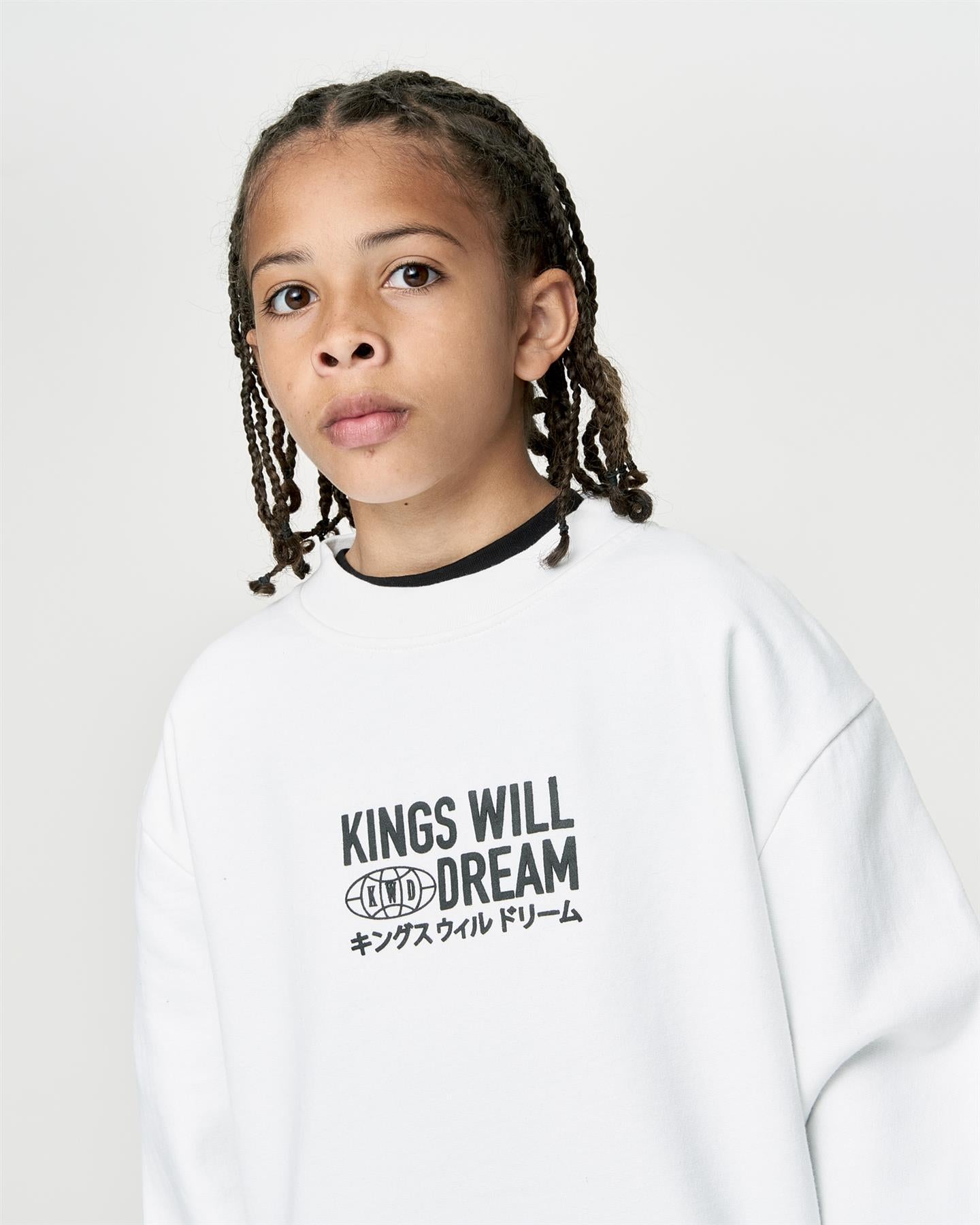 Kids Boys Studio Title Crew Sweat Optic White