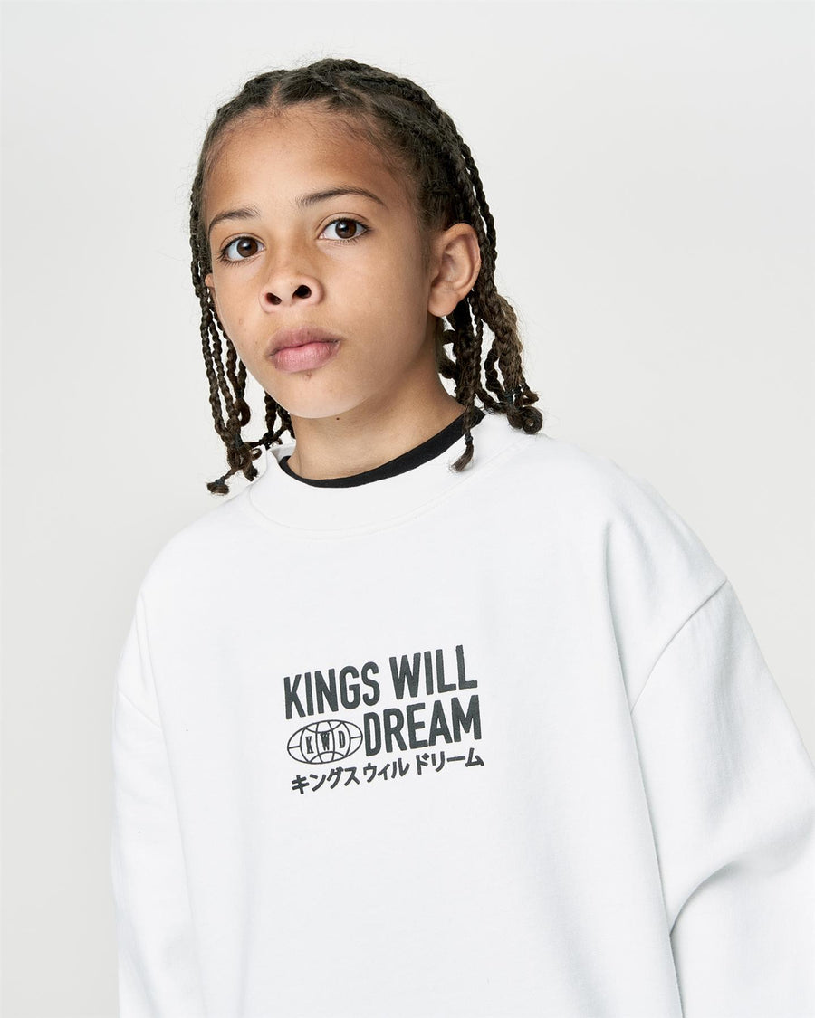 Kids Boys Studio Title Crew Sweat Optic White