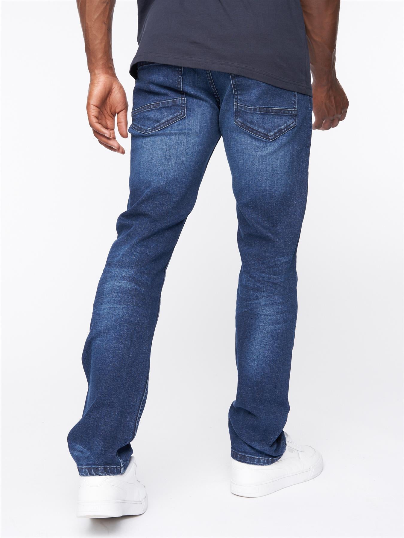 Crosshatch Mens Svelte Stretch Jeans Dark Wash