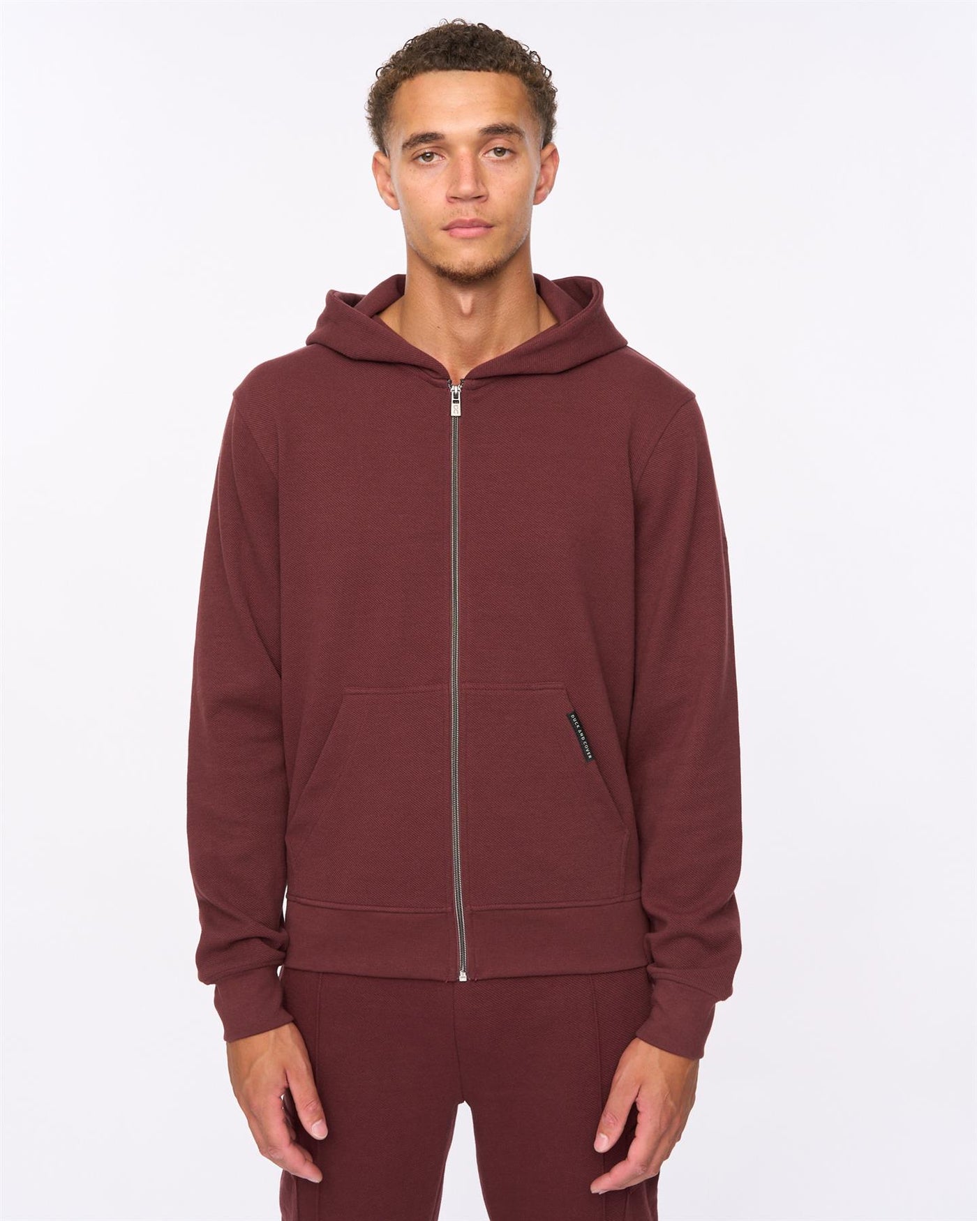 Mens Optimus Hoodie & Combat Joggers Set Wine