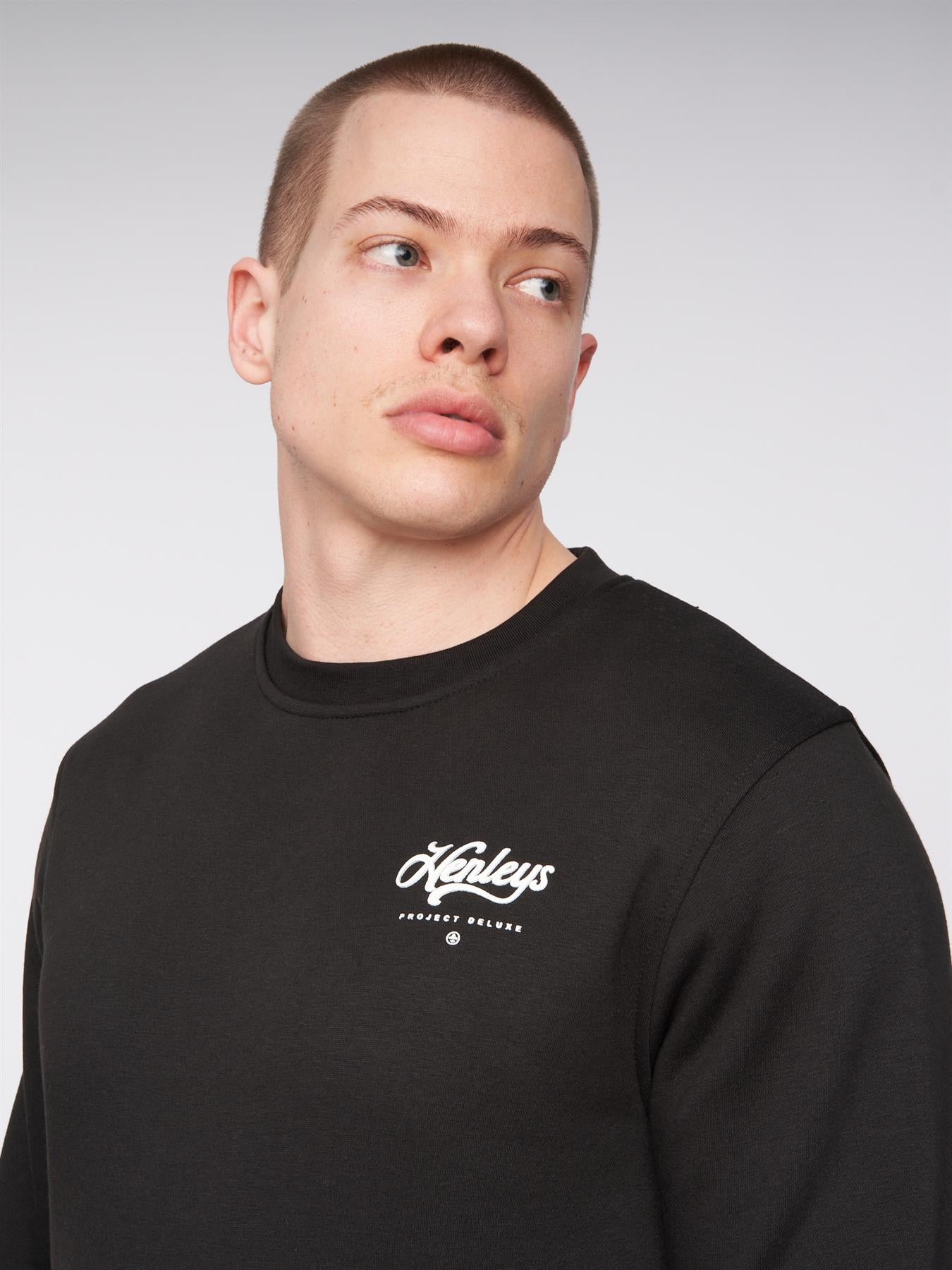 Mens Scripthen Crew Sweat Black