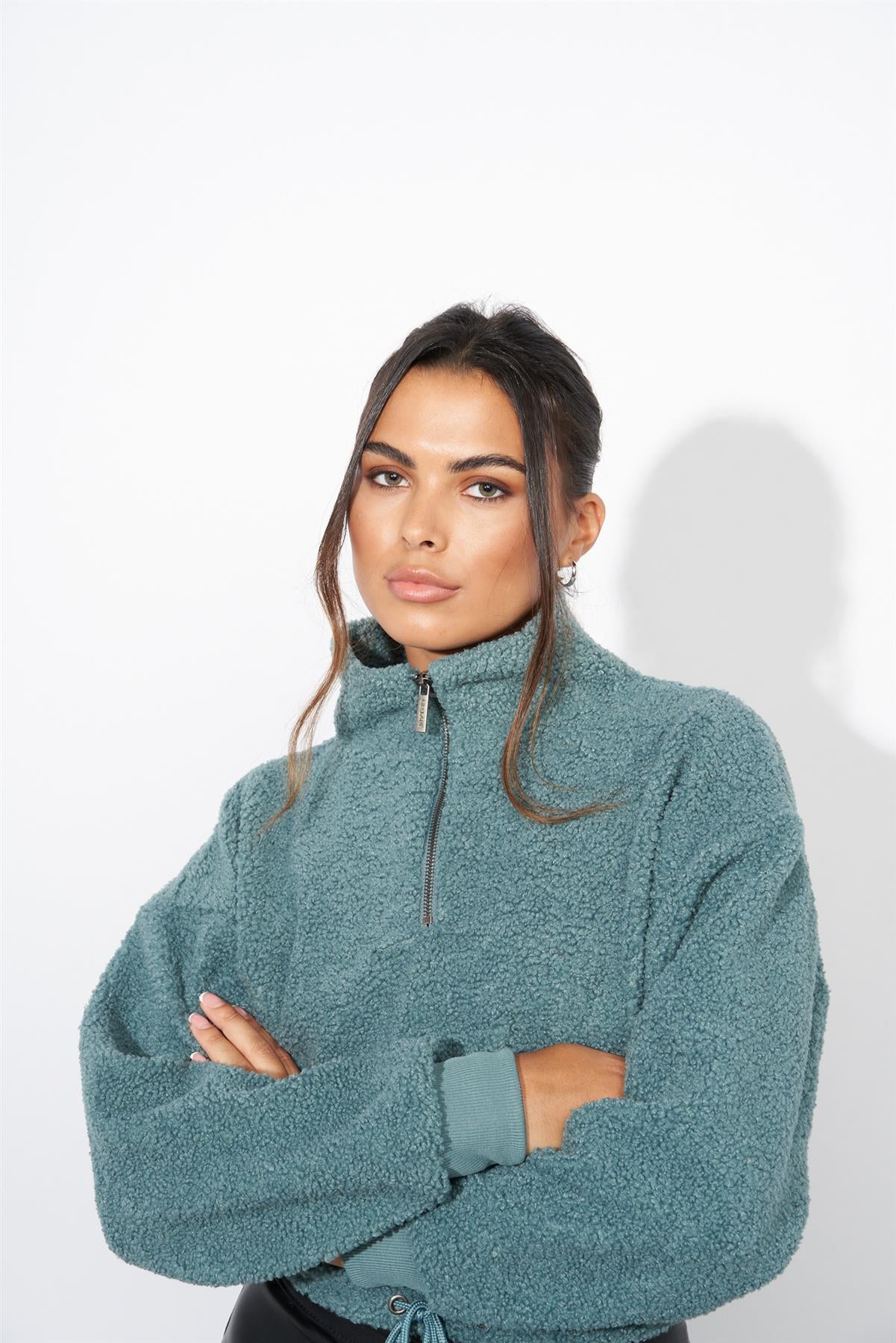 Ladies Lily Lane Kimora Borg Funnel Top Sage