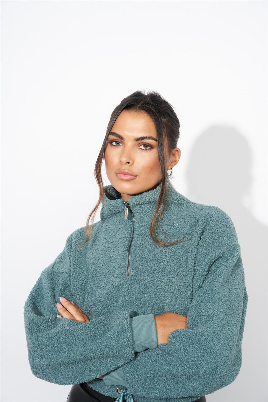 Ladies Lily Lane Kimora Borg Funnel Top Sage