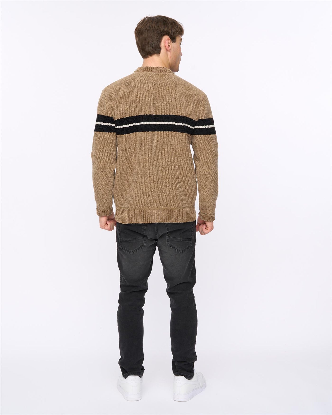 Mens Roundall Chenille Knit Taupe