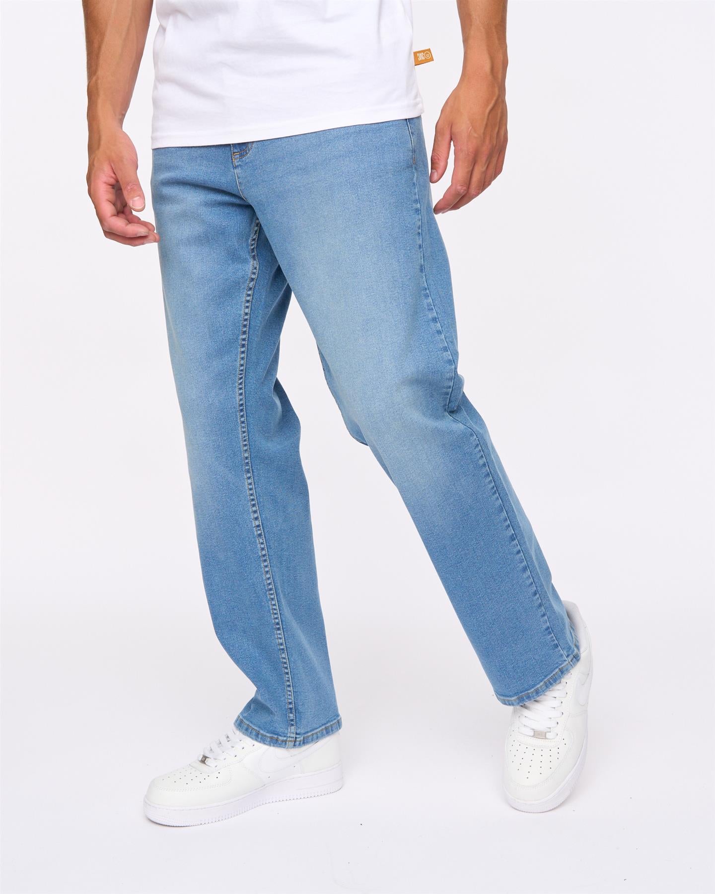 Mens Rushawn Relaxed Fit Jeans Light Wash