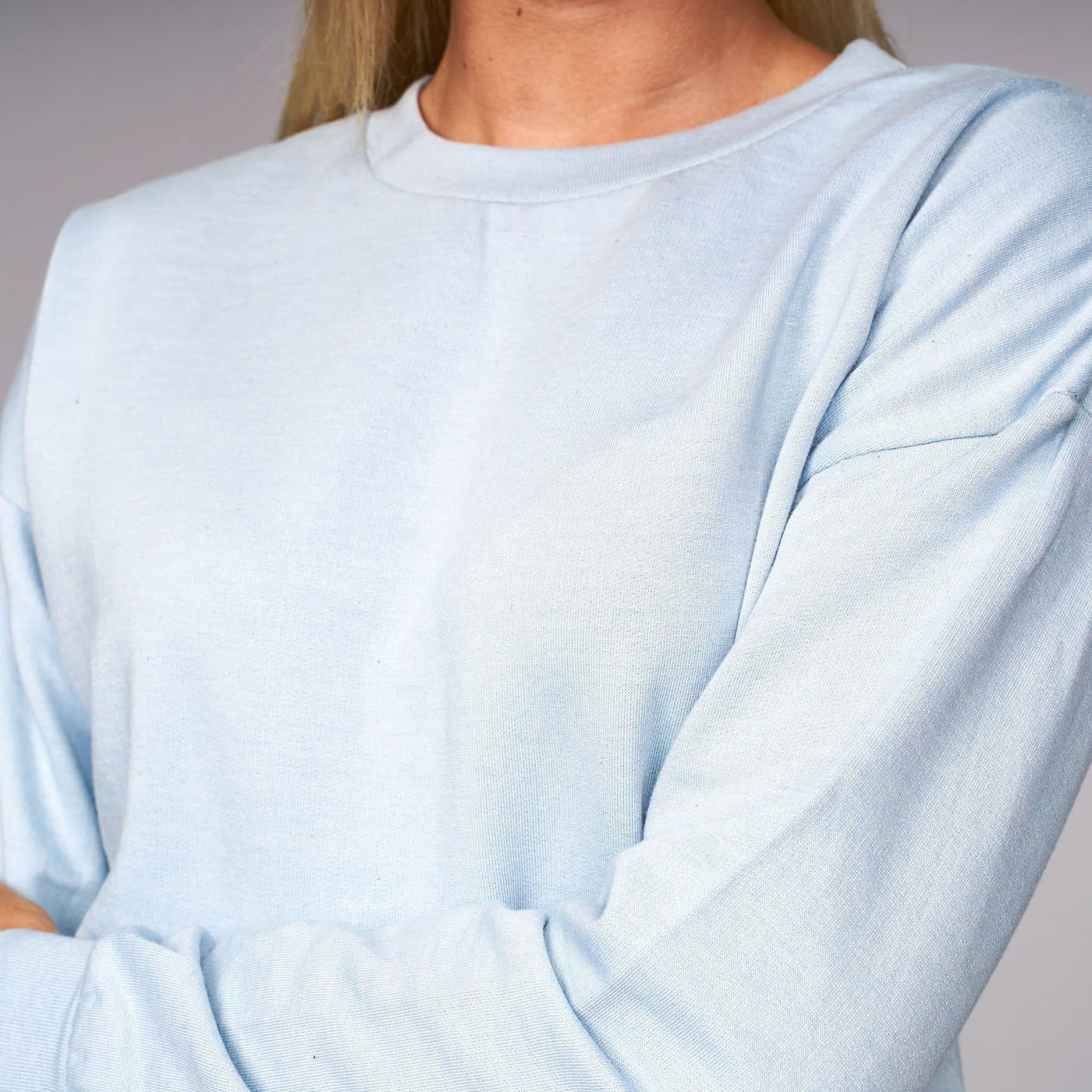 Womens Catalina Crop Crew Sweat Dusty Blue