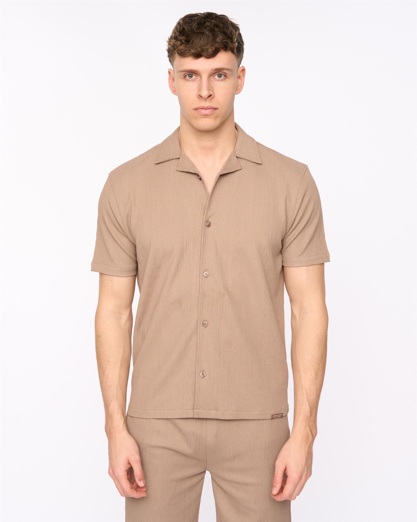 Mens Hingham Shirt & Shorts Set Taupe